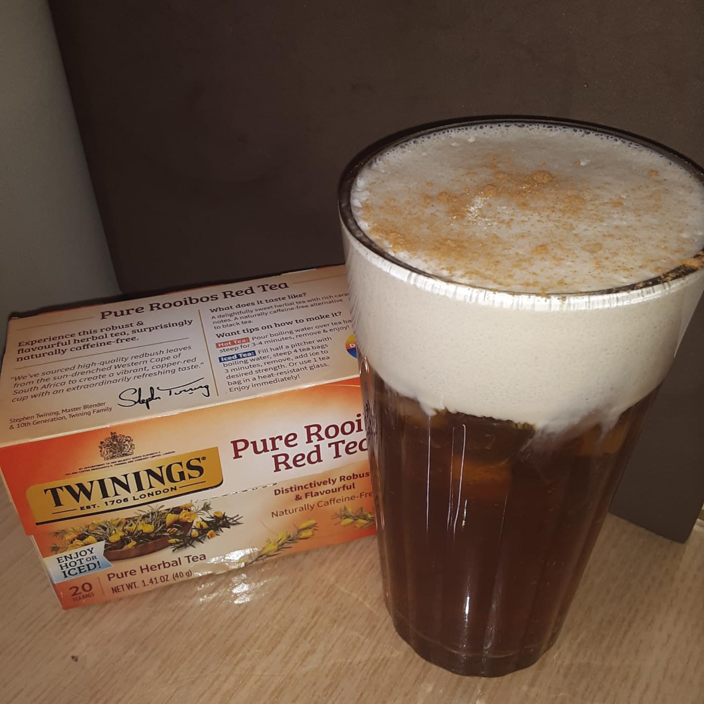 Twinings Pure Rooibos Red Tea - A Naturally Sweet and Tangy Red Tea, Caffeine-Free Herbal Tea Bags, Individually Wrapped, 20 Count (Pack of 2) customer photo 1