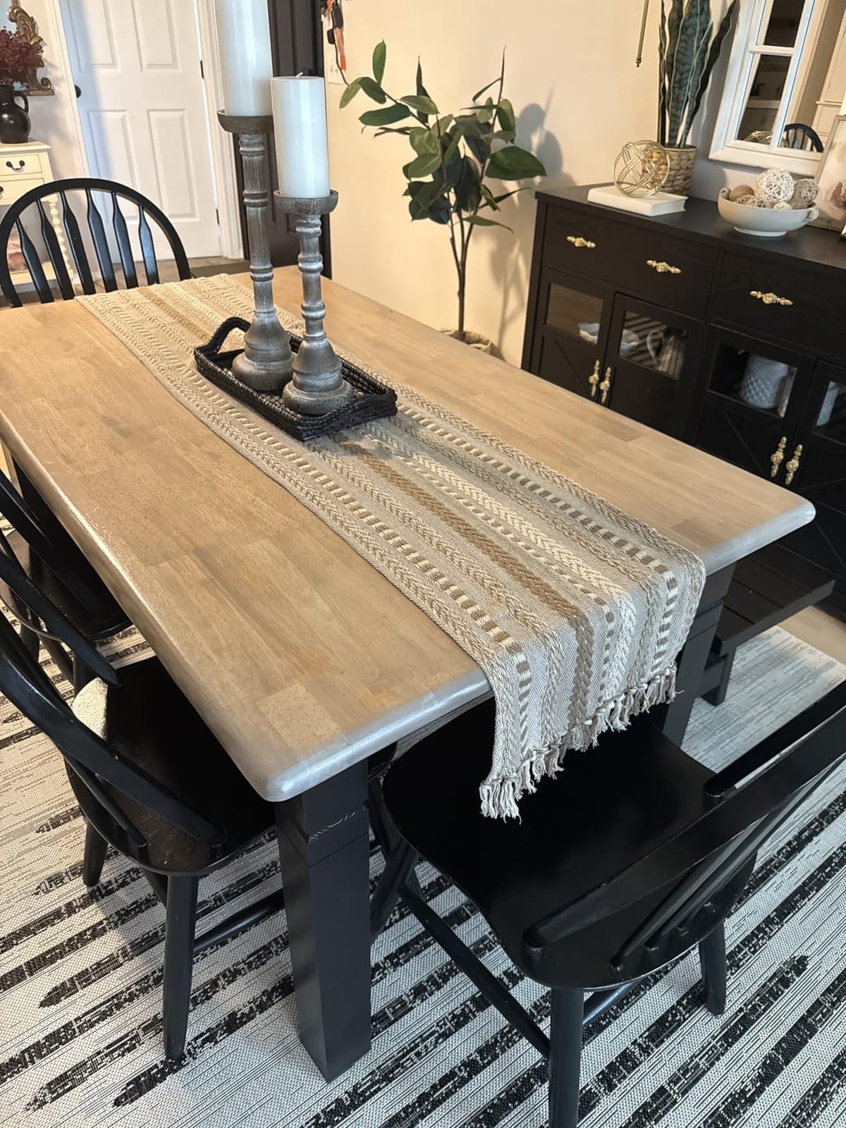 DII Braided Stripe Table Runner, 15x72 with 2.5