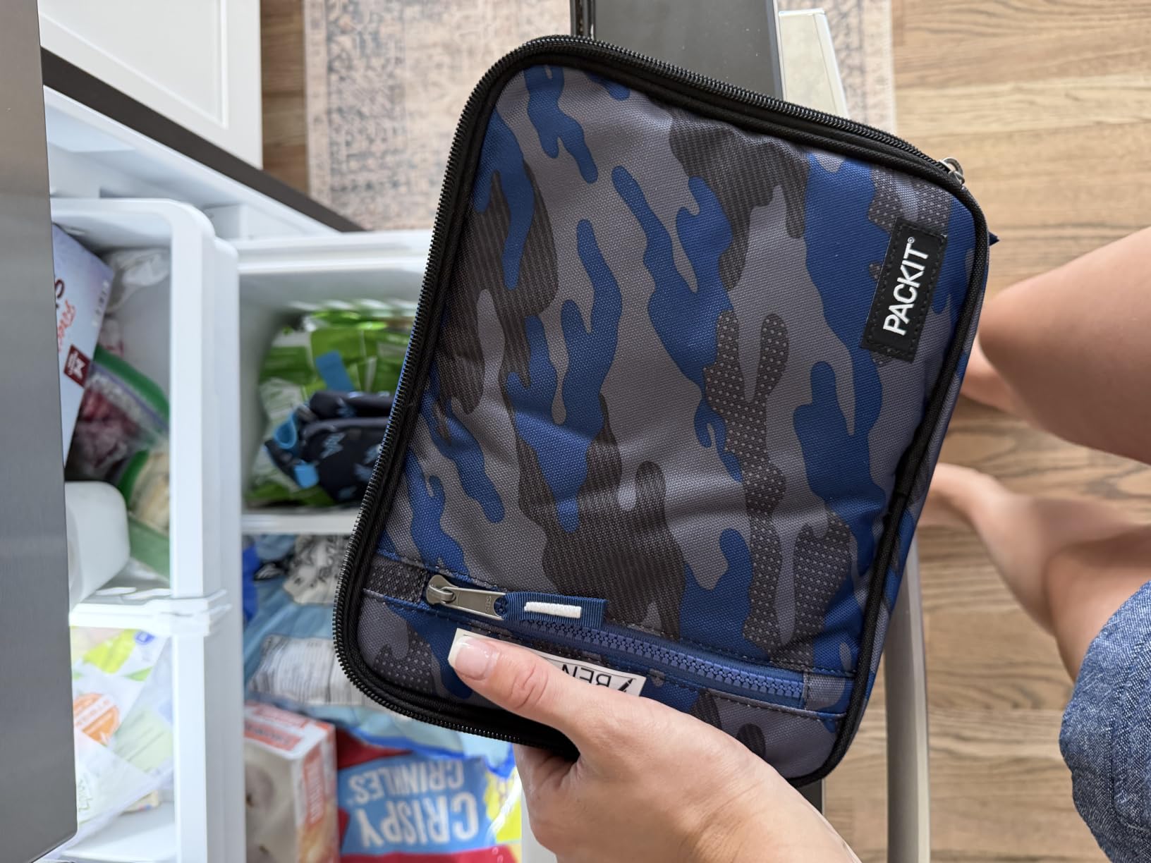 PackIt Lunch Box Freezable Classic Black Built-in ice packs EcoFreeze Technology Zip Closure Zip front pocket Side-release buckle handle Collapsible Reusable customer photo 2