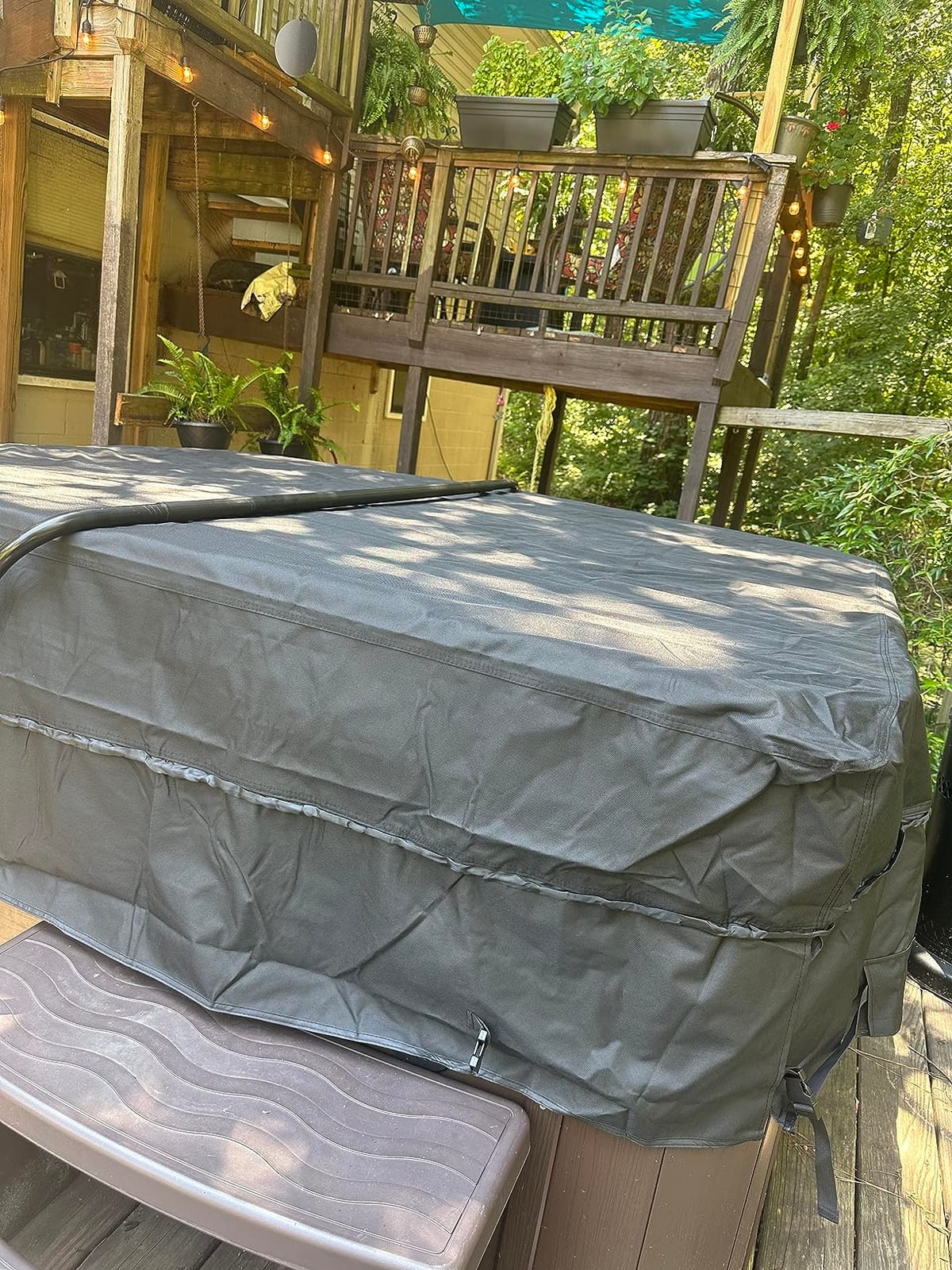 ULTCOVER Waterproof Square Hot Tub SPA Cover 85 inch | Heavy Duty 600D Polyester, UV Resistant, Hot Tub Hard Cover Protector customer photo 1