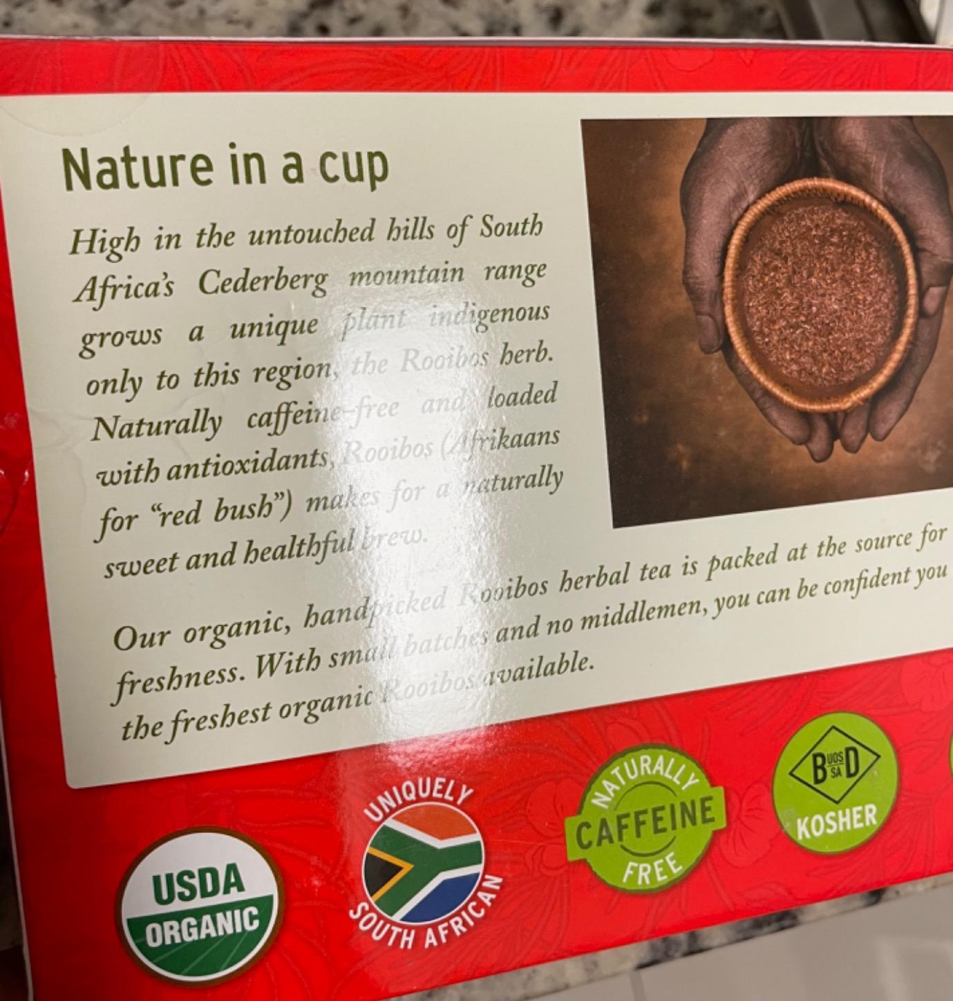Red Rooibos Tea 100 Teabags USDA Organic - Naturally Caffeine Free - Cederberg Tea Company customer photo 2