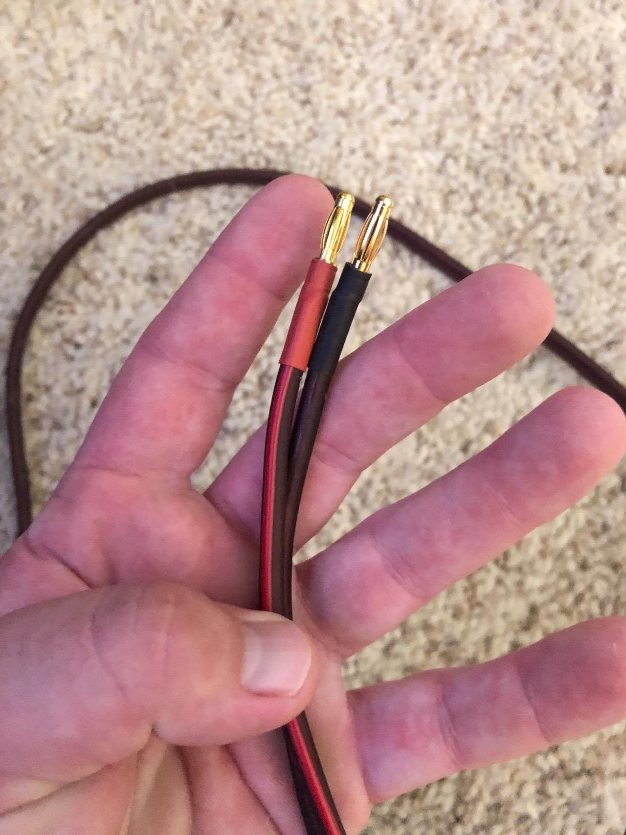 Micca 14-Gauge Pure Copper Speaker Cable Pair, 13 ft Each, Banana Plugs | Gold Plated, 245-Strands per Wire, Soldered Joints, Dual-Layer Jacket, Slim Low Profile, Stereo or Home Theater, 4-Meter customer photo 2