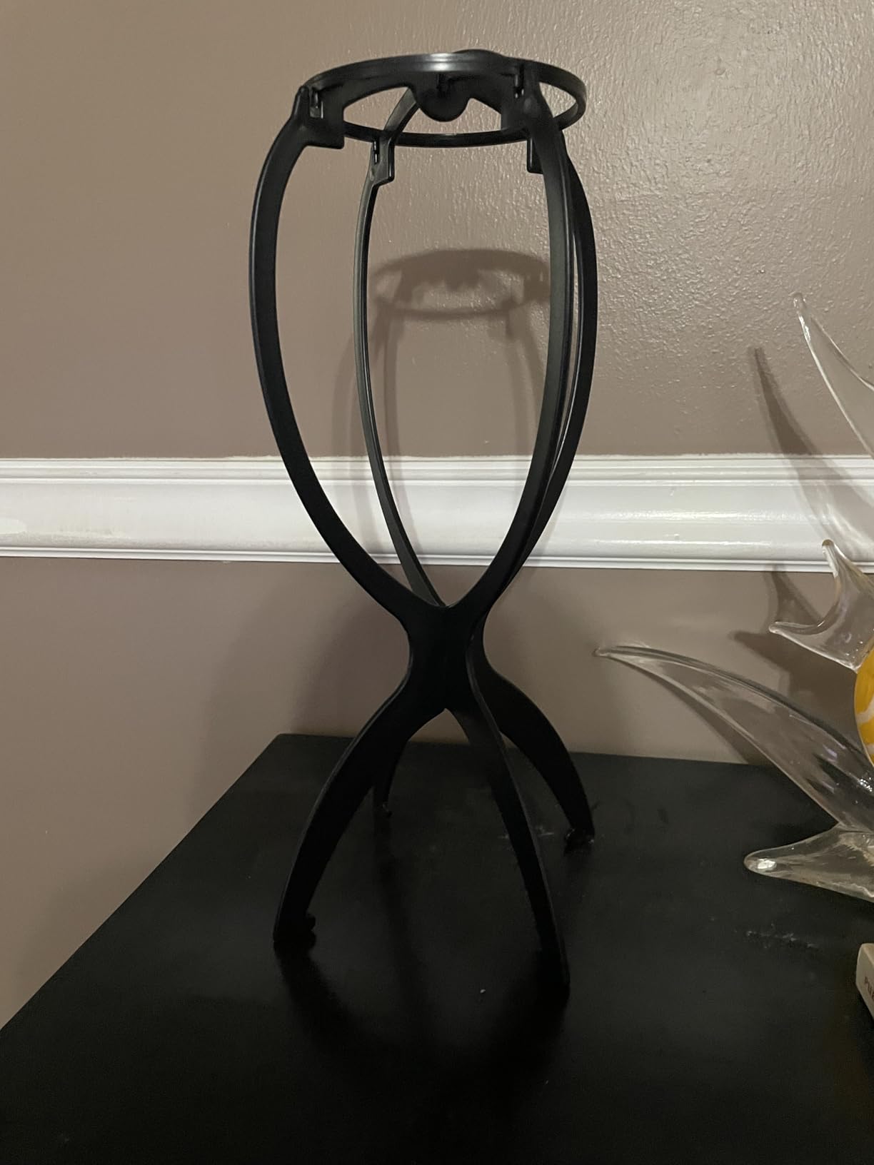 Dreamlover Wig Stand for Short Wigs, Collapsible Wig Holder, Black, 3 Pack | Hollow Design for Faster Drying, 0.16