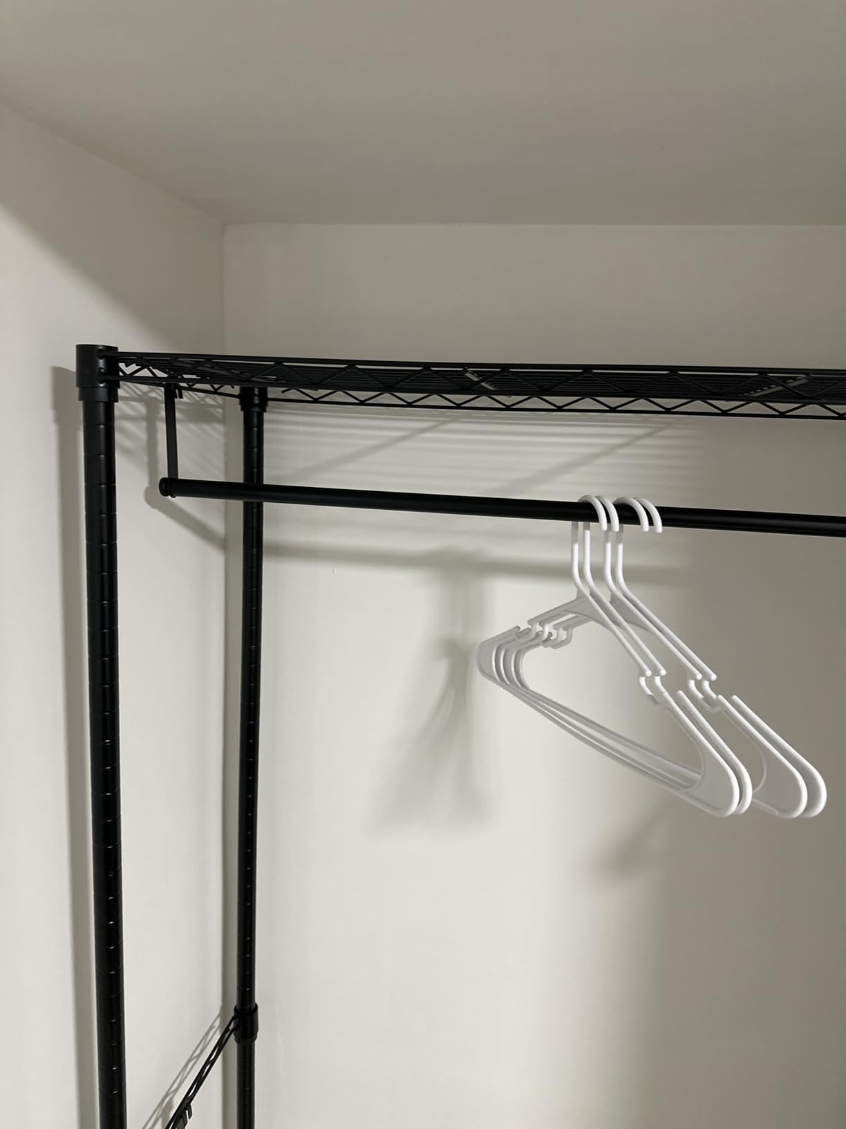 Amazon Basics Adjustable Clothes Rack for Handing, Double Hanging Rod Garment Rolling Closet Clothing Organizer, Chrome, 36'' x 14'' x 72'' customer photo 2