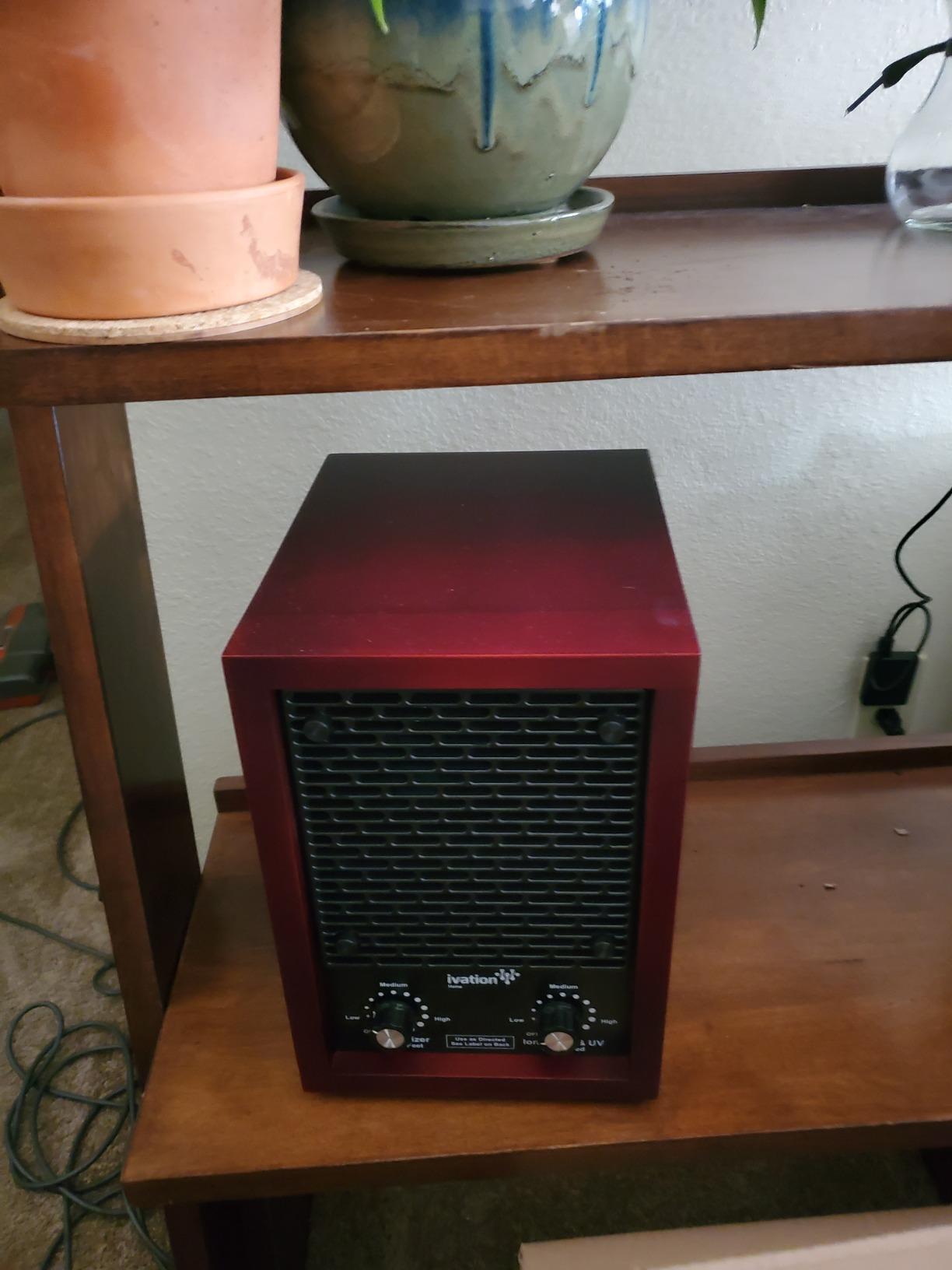 Ivation 5-in-1 HEPA Air Purifier, Ozone Generator, 3,700 Sq Ft, Cherry Wood | Great for bedrooms, offices, and living areas; adjustable knob controls for fan, ozonator, and ionizer settings customer photo 2