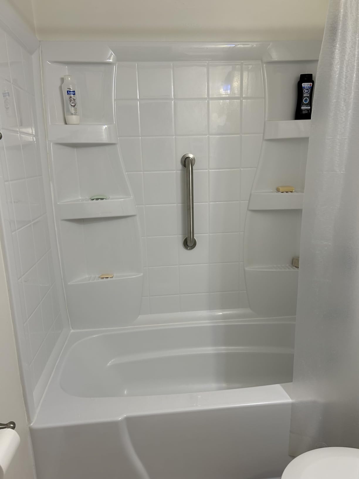 Amazon Basics Bathroom Safety Handicap Grab Bar, 36 Inch Length, 1.5 Inch Diameter, 500LBs Capacity, ADA Compliant, Stainless Steel customer photo 2