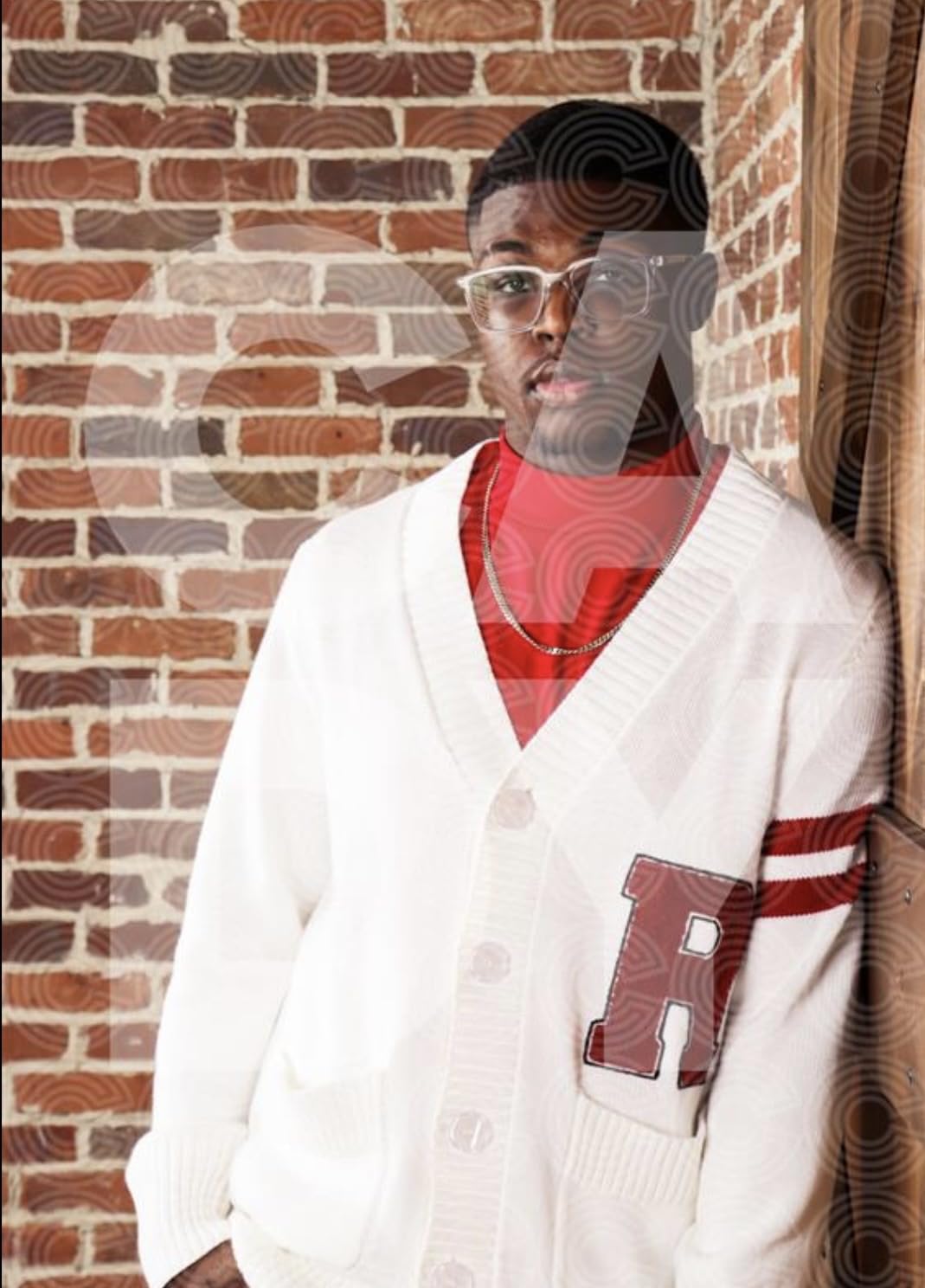 Mens 1950s Letterman Varsity Cardigan Sweater customer photo 2