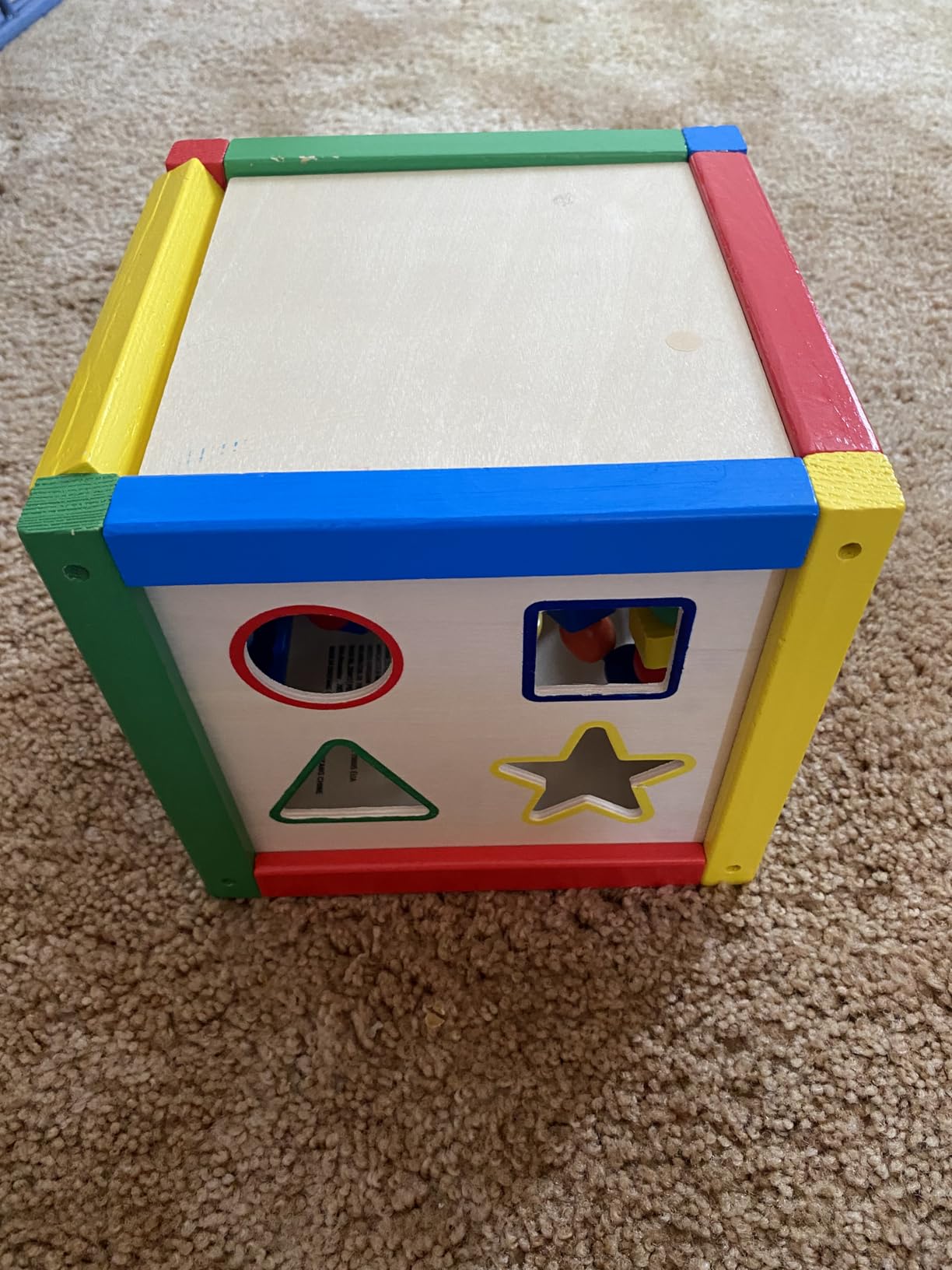 Play22 Wooden Activity Cube for Baby - 6 in-1 Baby Activity Play Cube with Bead Maze, Shape Sorter, Abacus Counting Beads, Counting Numbers, Sliding Shapes, Removable Bead Maze, 8Pcs Stacking Cups customer photo 1