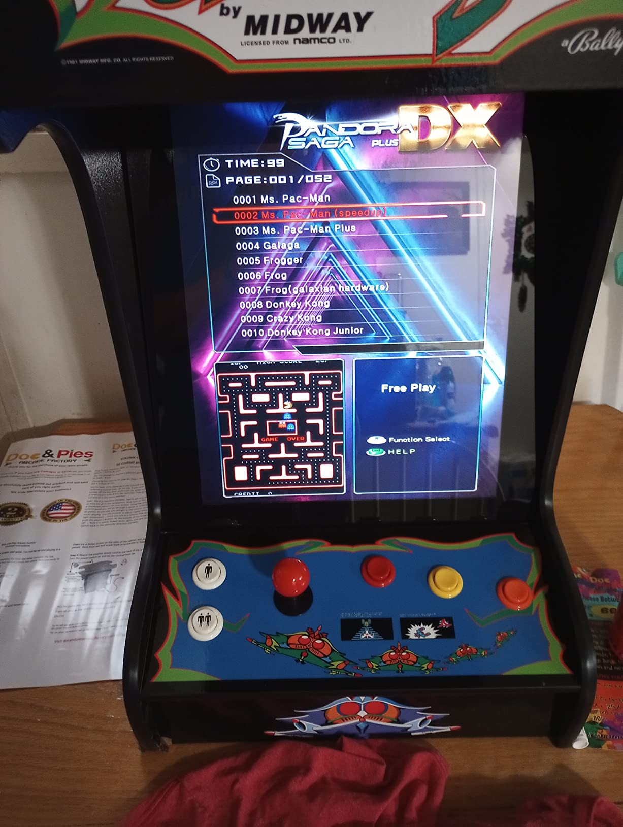 Doc and Pies Arcade Factory Classic Home Arcade Machine - Tabletop and Bartop - 412 Retro Games - Full Size LCD Screen, Buttons and Joystick (Black) customer photo 1