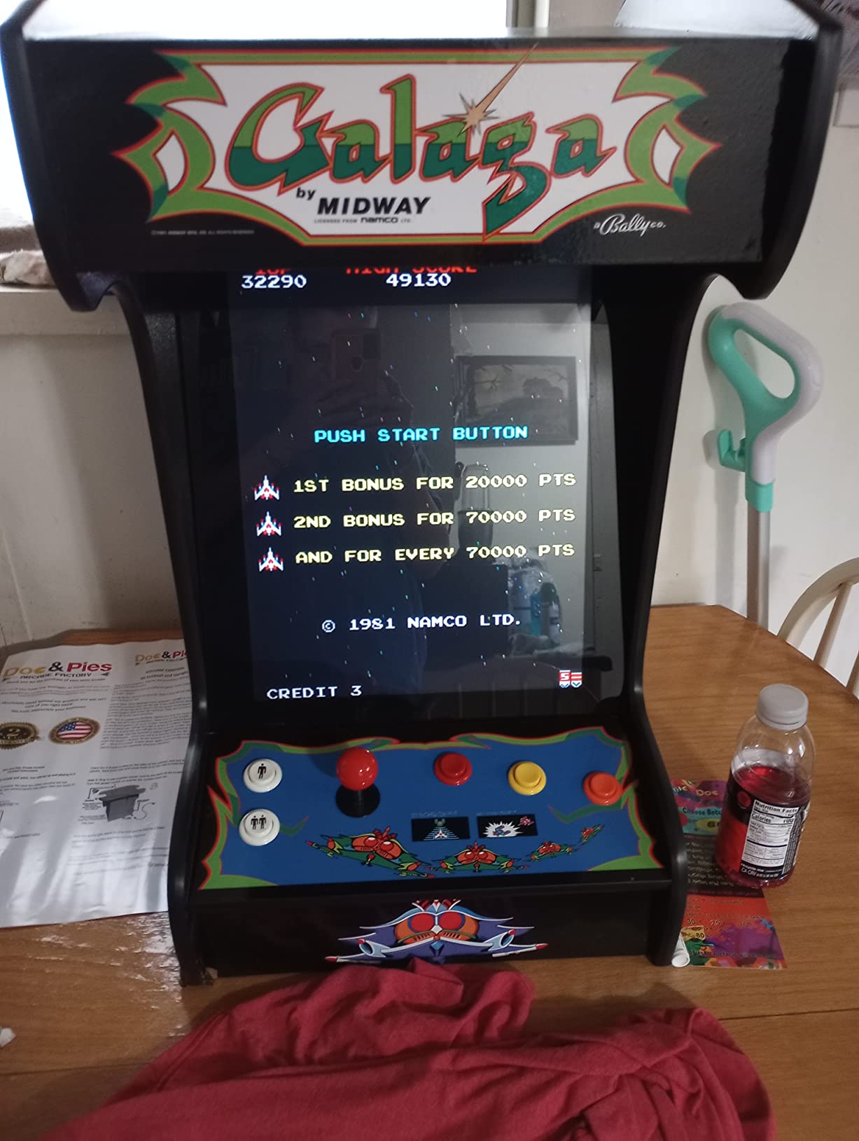 Doc and Pies Arcade Factory Classic Home Arcade Machine - Tabletop and Bartop - 412 Retro Games - Full Size LCD Screen, Buttons and Joystick (Black) customer photo 2