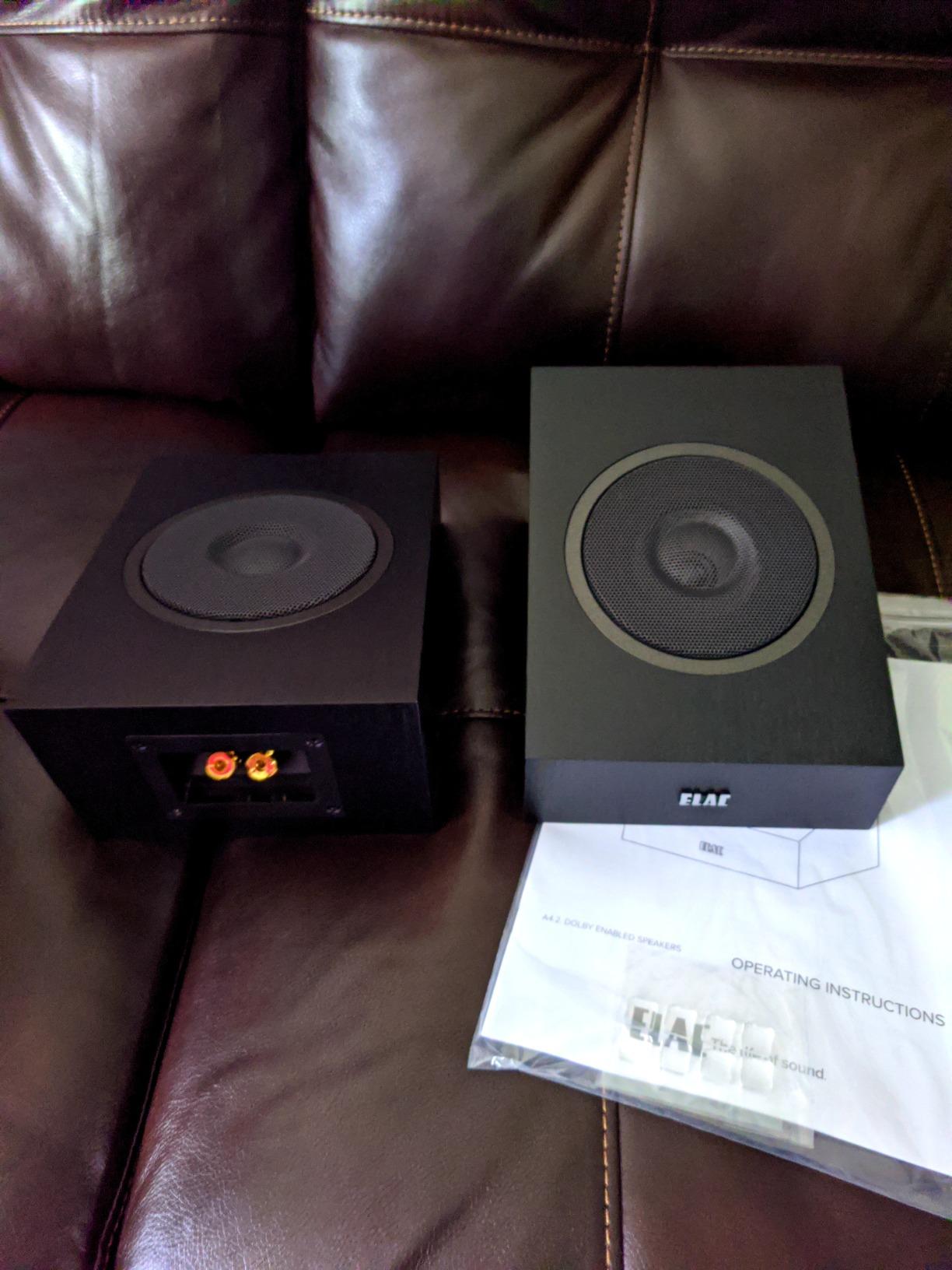 ELAC Debut 2.0 A4.2 Dolby Atmos Module Speakers, Black (Pair) - Concentric Driver with 0.5