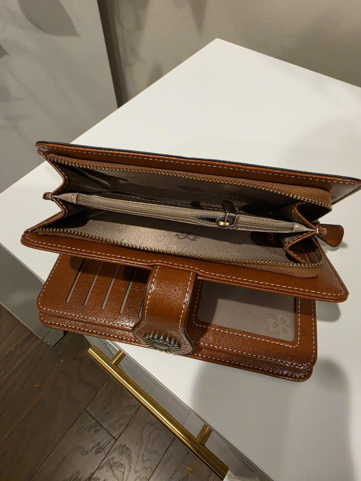 Wallets for Women Leather Credit Card Holder with RFID Blocking Large Capacity Wristlet customer photo 1