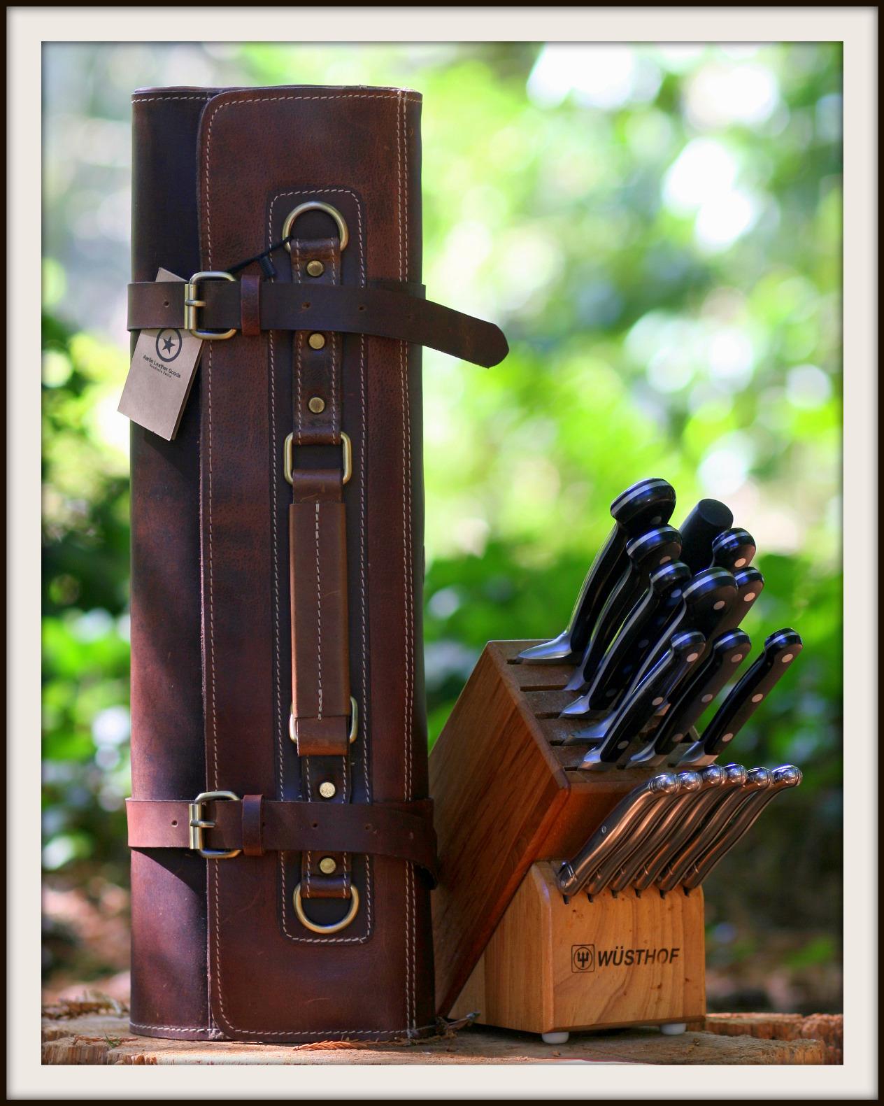 Aaron Leather Goods Vendimia Estilo Leather Knife Roll Storage Bag, Elastic and Expandable 10 Pockets, Adjustable/Detachable Shoulder Strap, Travel-Friendly Chef Knife Case Roll (Caramel, Leather) customer photo 1