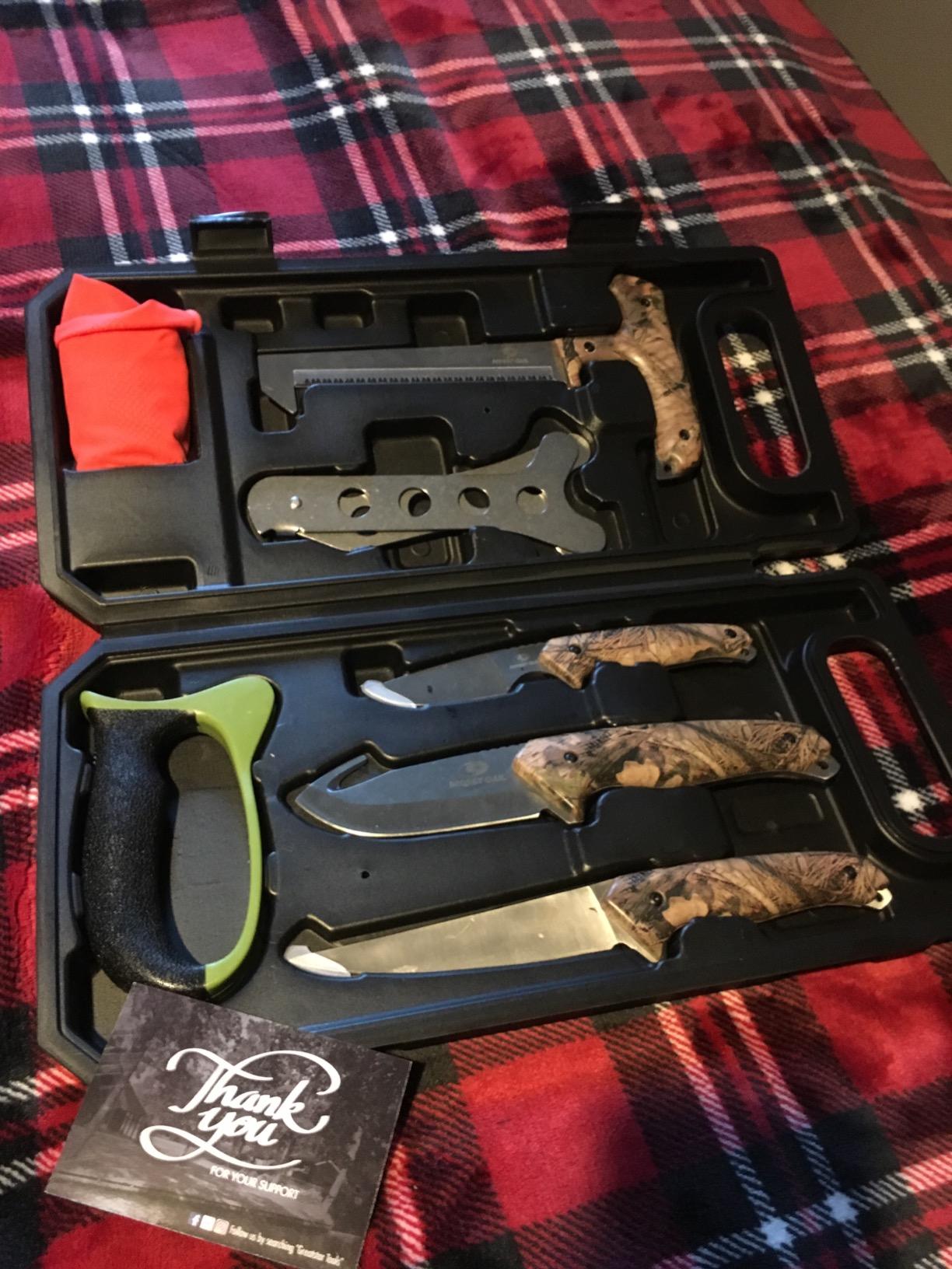 Mossy Oak Field Dressing Kit Hunting Deer Knife Set (8-Piece) | Portable Butcher Game Processor Set, Stainless Steel Hunting Knife Set customer photo 1