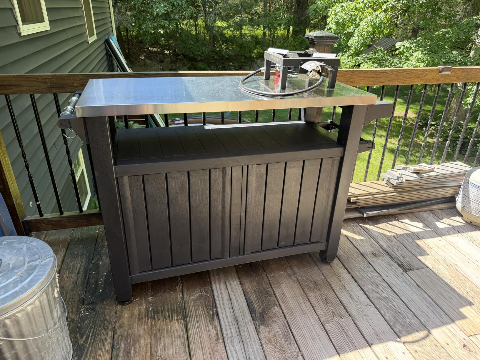 Keter Unity XL Portable Outdoor Table with Stainless Steel Top for Kitchen Prep and Outdoor Storage Cabinet for Grilling Accessories, Dark Grey customer photo 2