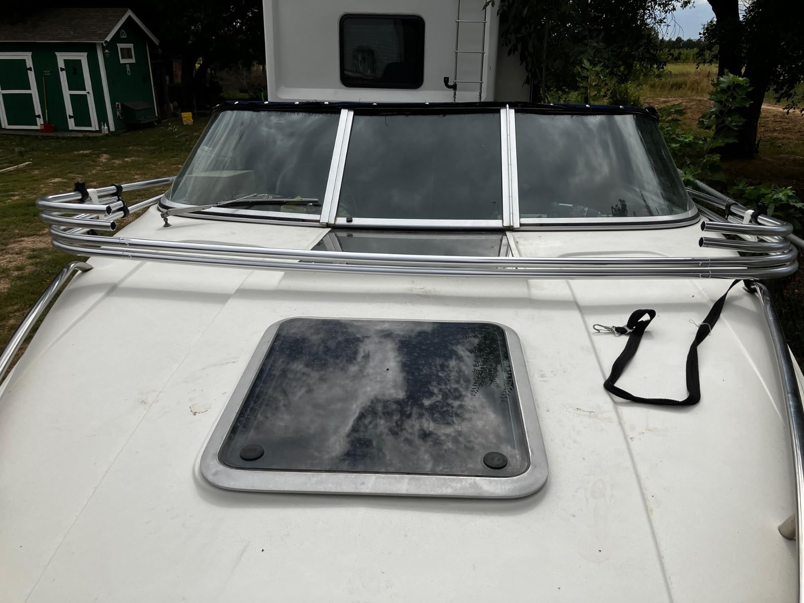 KING BIRD 3-4 Bow Bimini Boat Top Cover Sun Shade Boat Canopy Waterproof 1 Inch Stainless Aluminum Frame 46