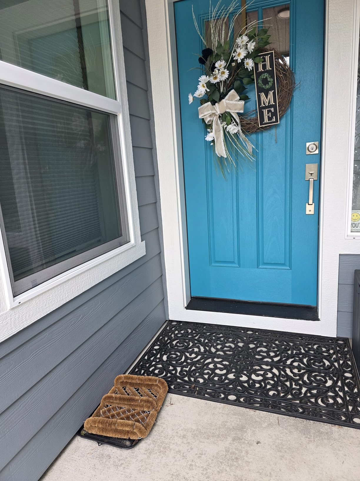 NINAMAR Natural Coir Boot Scraper Door Mat - 13 x 12 inch customer photo 1