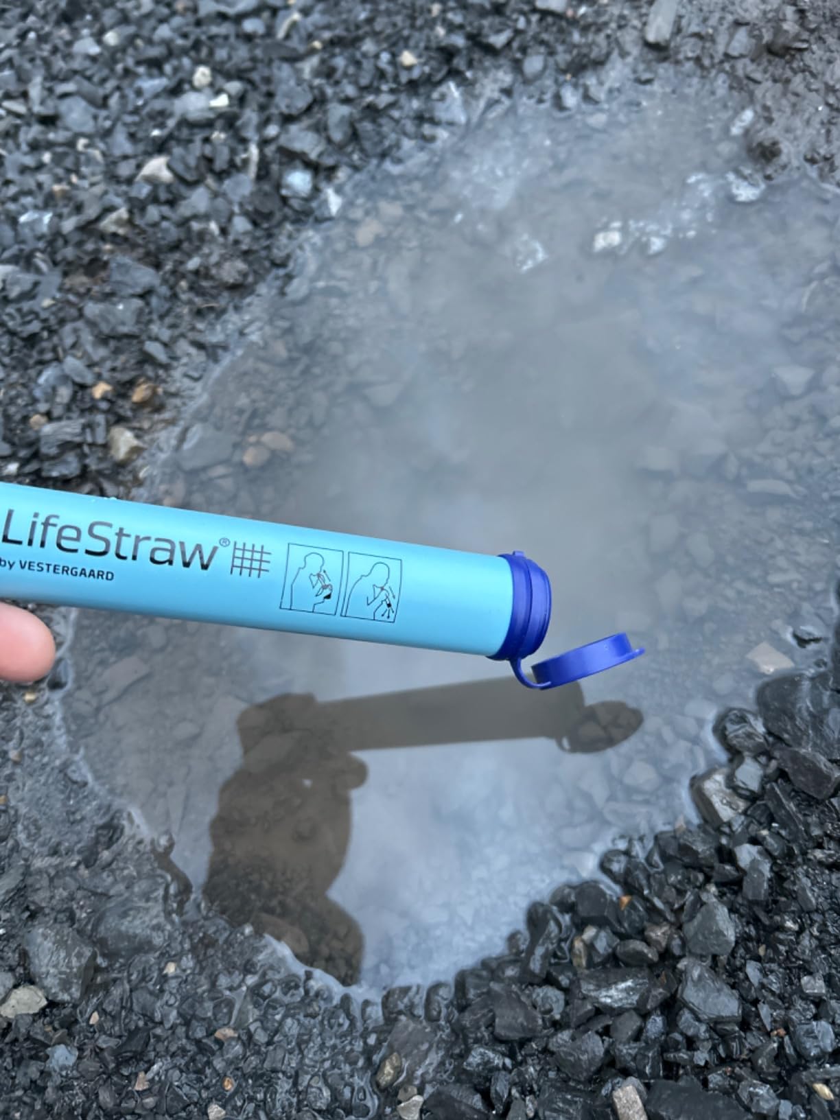 LifeStraw Personal Water Filter for Hiking, Travel and Emergency, Blue, 2PK customer photo 2