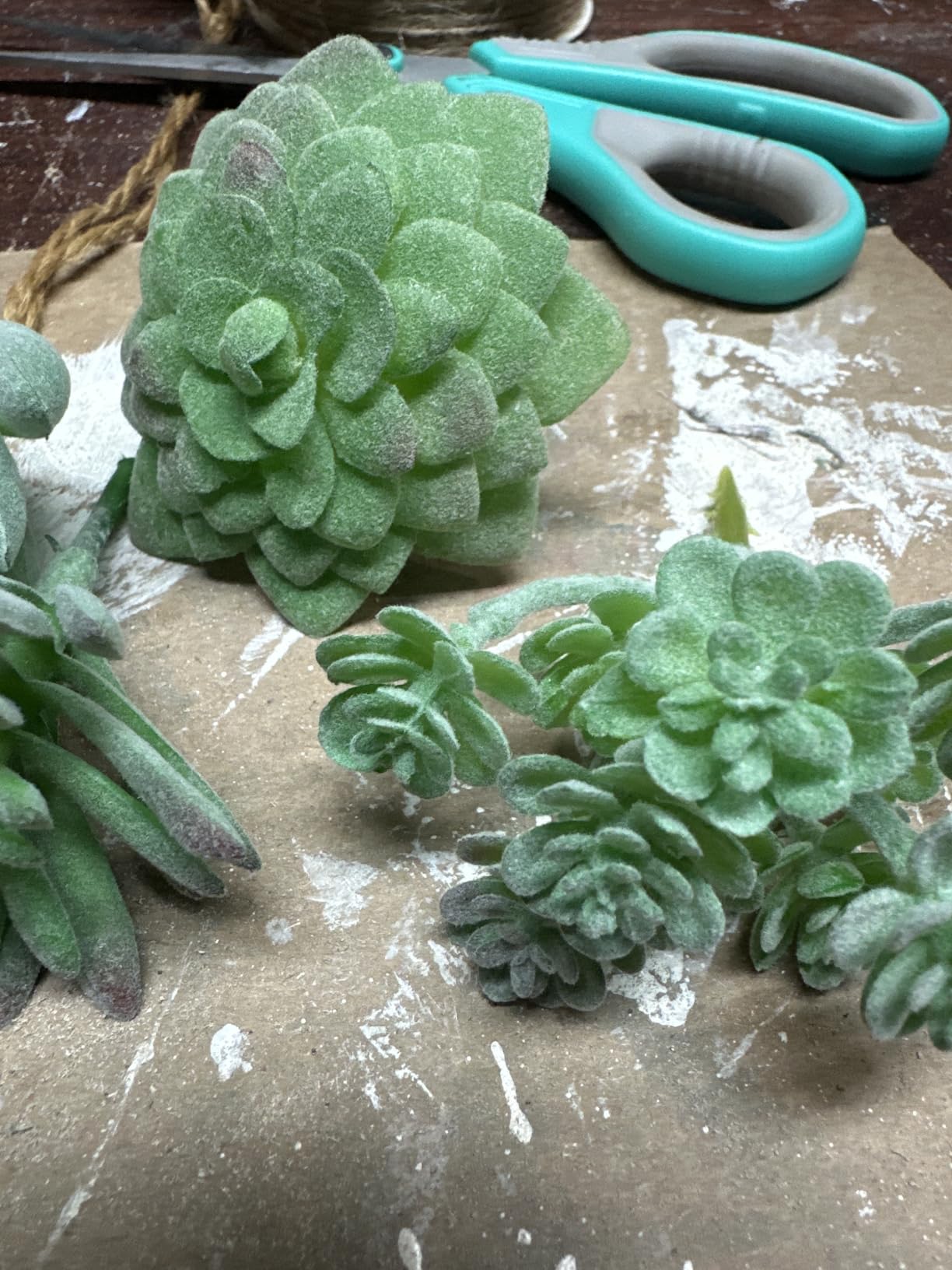 Supla 11 Pcs Mini Artificial Succulents Picks Unpotted Faux Succulent Assortment in Flocked Green in Different Type Different Size Succulents Echeveria Agave Floral Arrangement customer photo 2