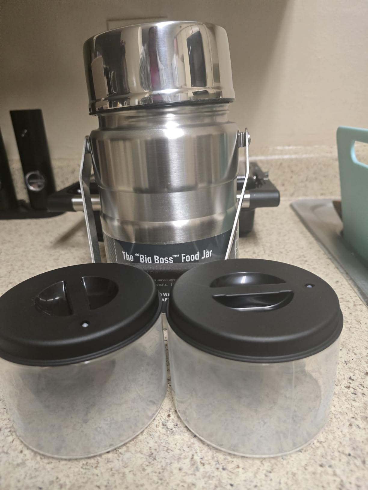 THERMOS Stainless King Vacuum-Insulated Food Jar with 2 Storage Container Inserts, 47 Ounce, Matte Stainless Steel customer photo 1