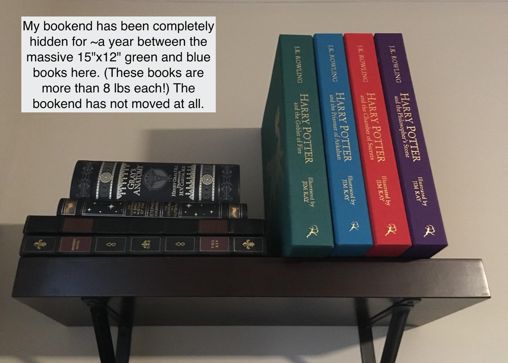 Officemate Heavy Weighted Metal Bookends Set of 2, 10-Inch Steel Book Ends for Shelves, Non-Skid Base Book Supports for Books, Binders, and Office Organization, Black customer photo 2