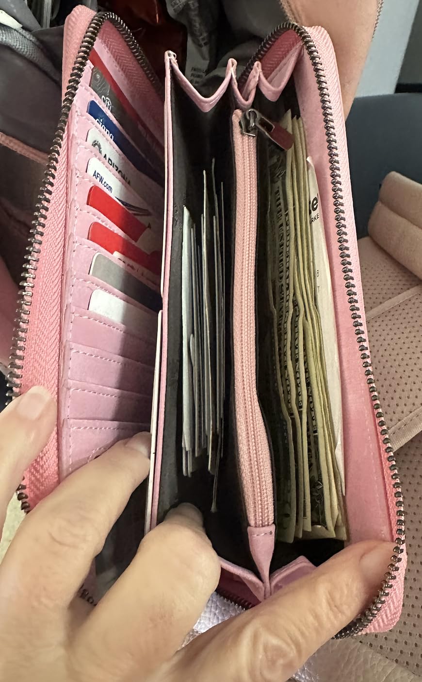 Women RFID Blocking Wallet Leather Zip Around Phone Clutch Large Capacity Ladies Travel Purse Wristlet customer photo 1
