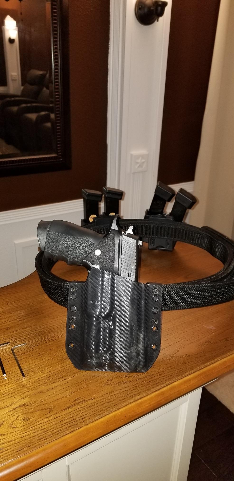 Universal Double Magazine Pouch, 9mm .40 Double Stack Mag Holder | Adjustable Retention Cant, Tactical Polymer Ammunition Holster for Quick Pull Duty Use, 1.5''-2'' Belt Clip customer photo 1