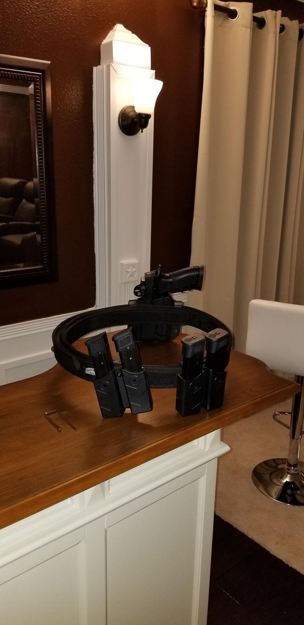 Universal Double Magazine Pouch, 9mm .40 Double Stack Mag Holder | Adjustable Retention Cant, Tactical Polymer Ammunition Holster for Quick Pull Duty Use, 1.5''-2'' Belt Clip customer photo 2