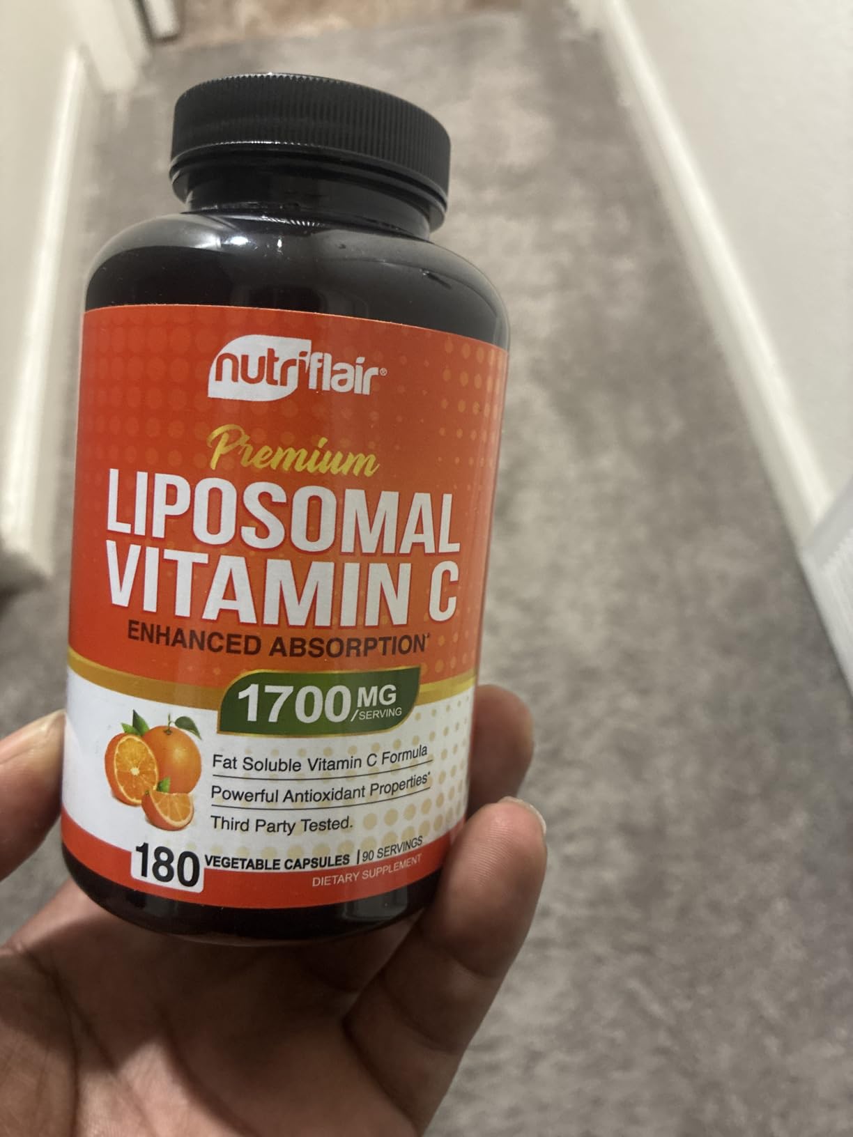 NutriFlair Liposomal Vitamin C 1700mg, 180 Capsules - High Absorption, Fat Soluble VIT C, Higher Bioavailability Immune System Support & Collagen Booster, Non-GMO, Vegan Pills customer photo 1