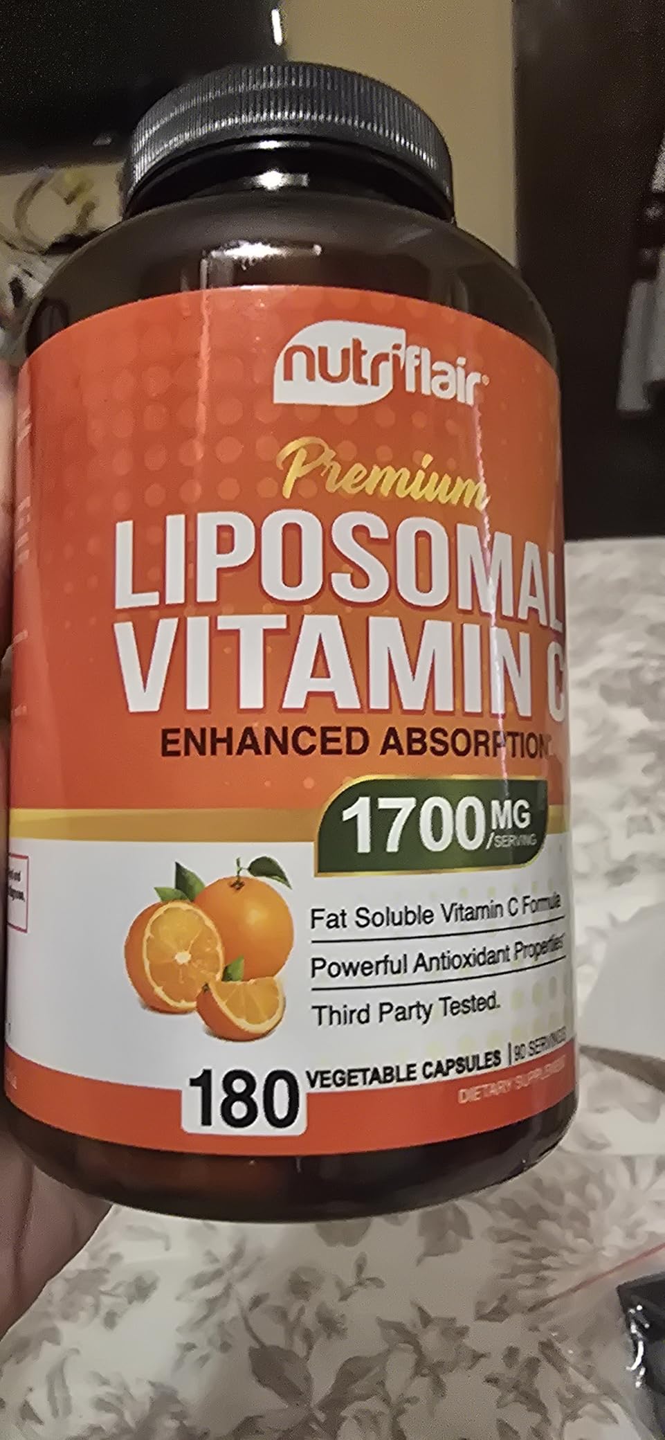 NutriFlair Liposomal Vitamin C 1700mg, 180 Capsules - High Absorption, Fat Soluble VIT C, Higher Bioavailability Immune System Support & Collagen Booster, Non-GMO, Vegan Pills customer photo 2