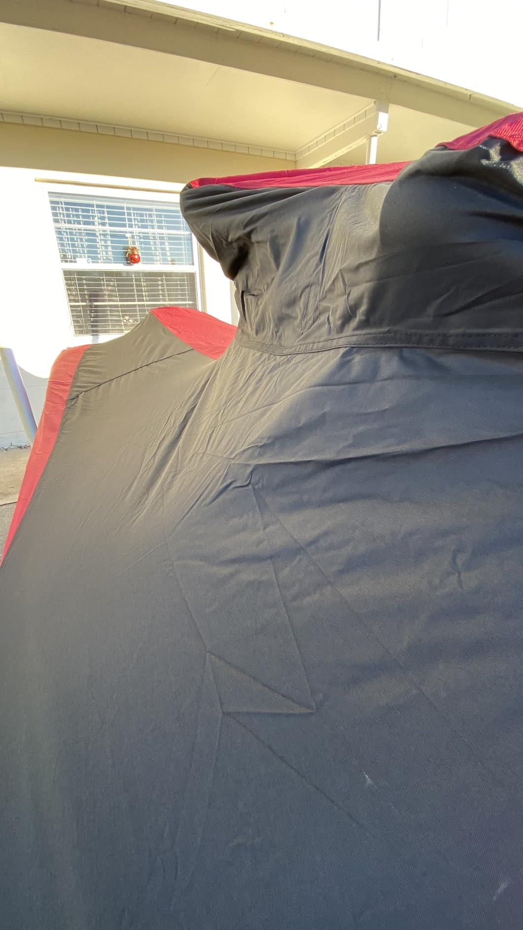 AllGuard Weatherproof Max Jet Ski Cover, Heavy Duty 600D Marine Grade Polyester, Protects from Rain, Sun, UV & More - Red/Black (Fits Jet Ski Length: 115