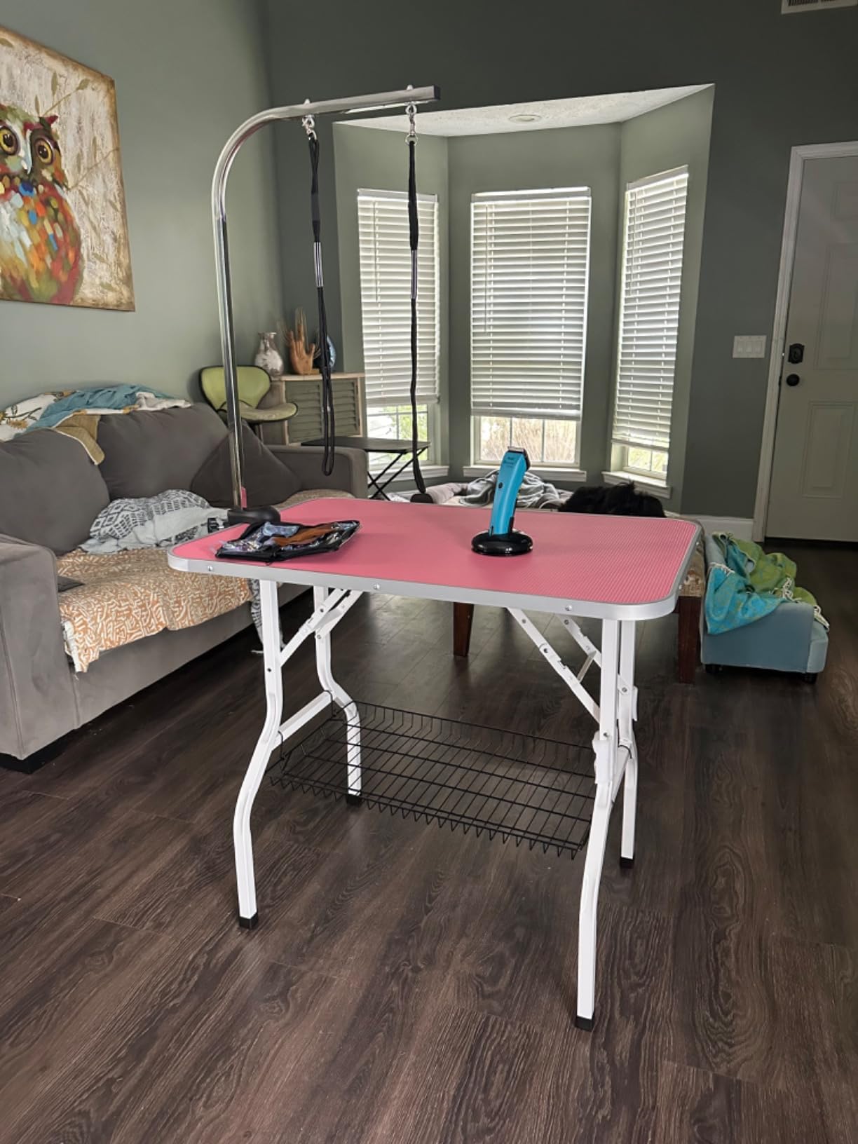 Yaheetech Professional 36-inch Foldable Pet Grooming Table with Arm & Noose & Mesh Tray, Maximum Capacity Up to 220lbs customer photo 1