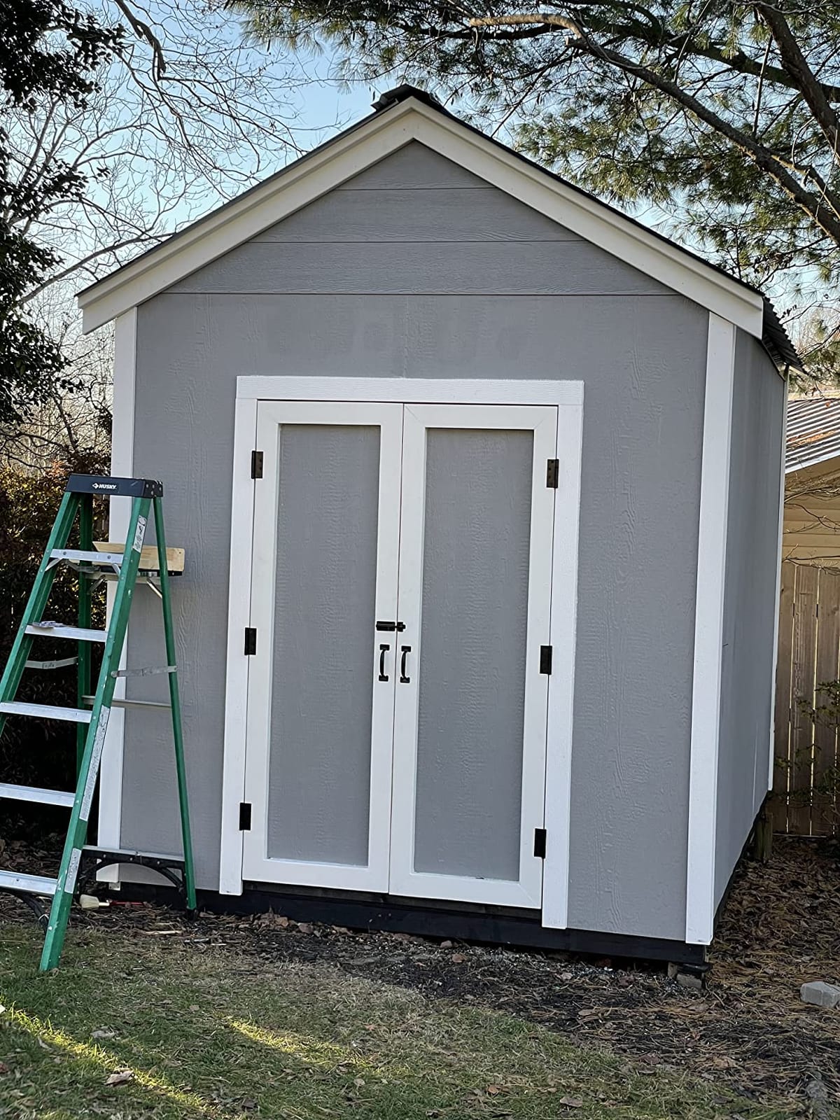 EZBUILDER 7 x 8 Foot Peak Roof Storage Shed Garage Barn DIY EZ Framing Kit with 24 Galvanized Steel Angles and 12 Base Plates (No Wood Included) customer photo 1