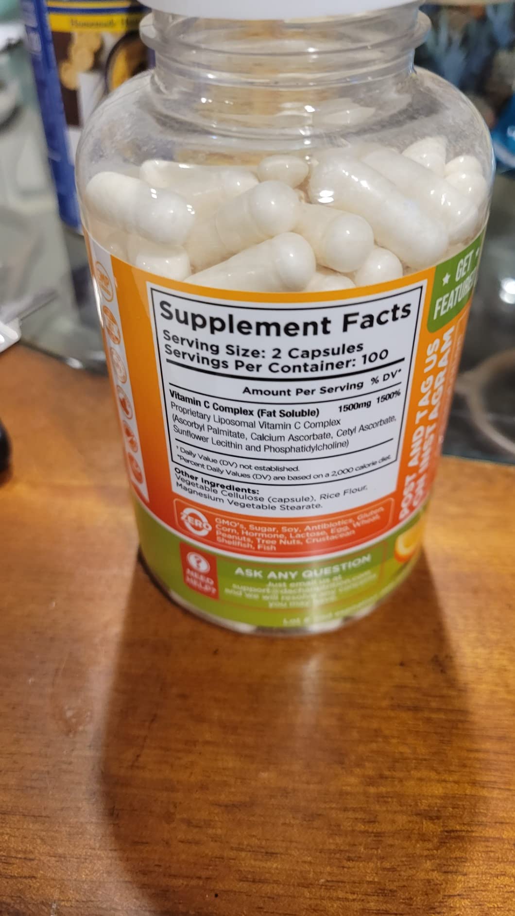 DACHA Natural Liposomal Vitamin C - 1700mg, 200 Capsules, Immune System & Collagen Booster customer photo 1