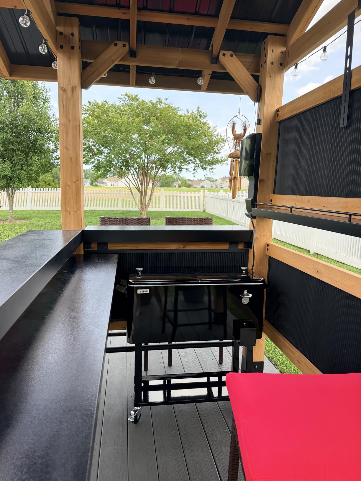 VINGLI Rolling Ice Chest, Portable Patio Party Bar Drink Cooler Cart, with Shelf, Beverage Pool with Bottle Opener customer photo 2