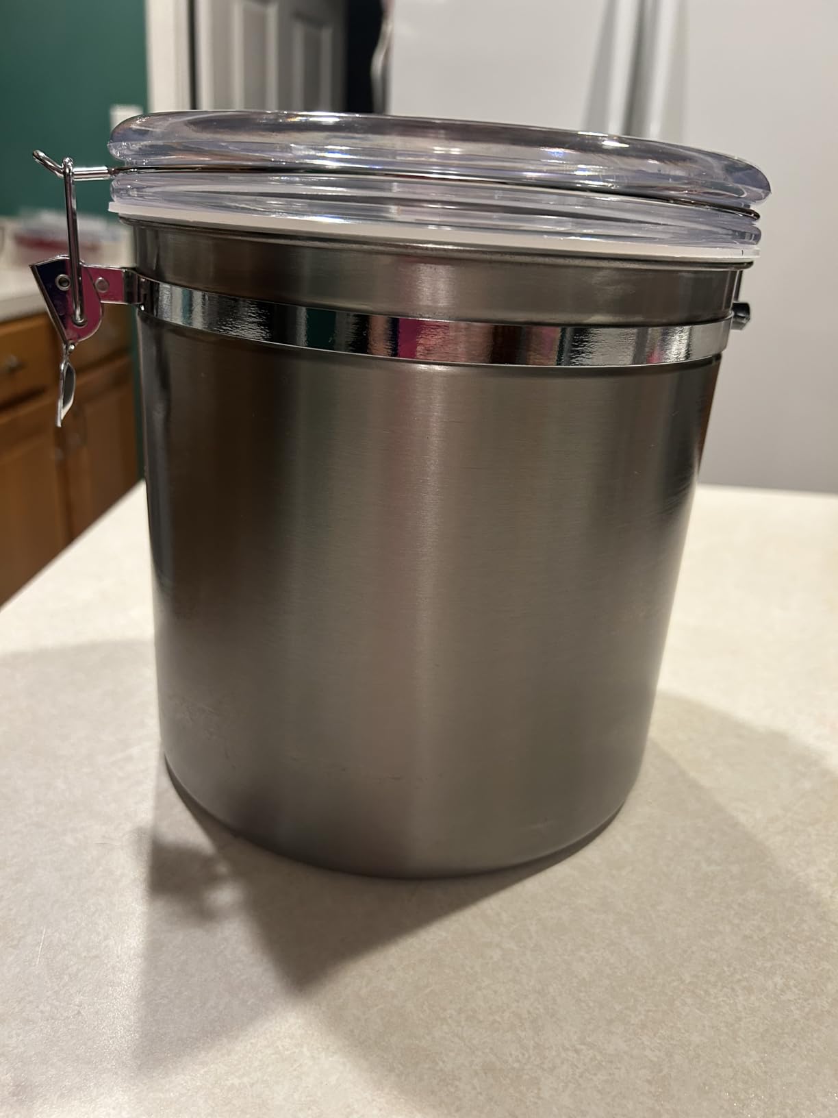 ENLOY 4-Piece Stainless Steel Airtight Food Storage Canister Set with Lid | Food-grade Stainless Steel Food Containers Set with Clear Lid for Sugar, Flour, Tea, Candy, Cookie, Spice, 28/32/38/65oz customer photo 1