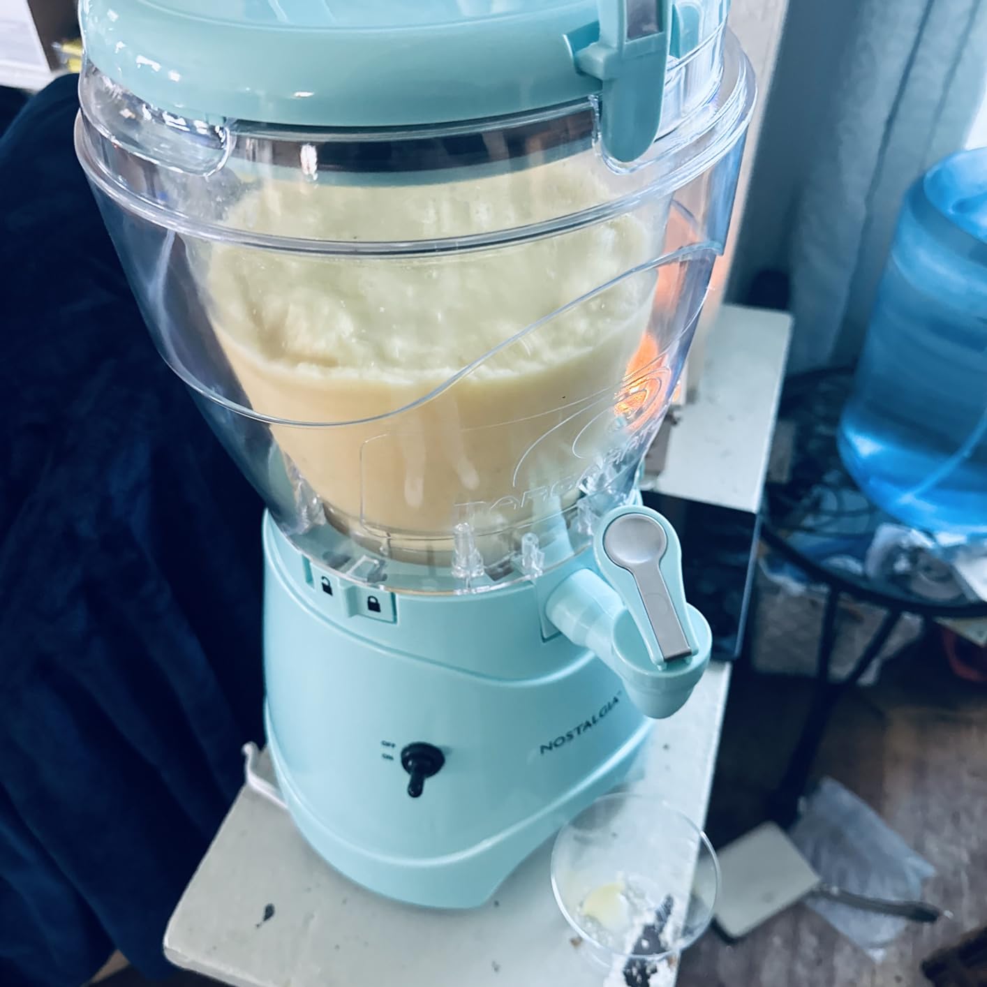 Nostalgia Frozen Drink Maker and Margarita Machine for Home - 128-Ounce Slushy Maker with Stainless Steel Flow Spout - Easy to Clean and Double Insulated - Aqua customer photo 2