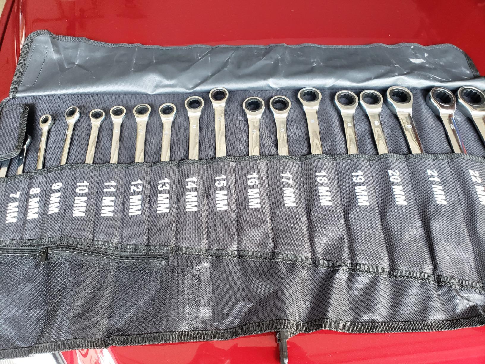 Egofine Ratcheting Wrench Set, 6 mm - 24 mm Metric Wrench Set 18pc, 72 Teeth Combination Wrenches Set, Chrome Vanadium Steel with a Roll Up Storage Bag customer photo 2