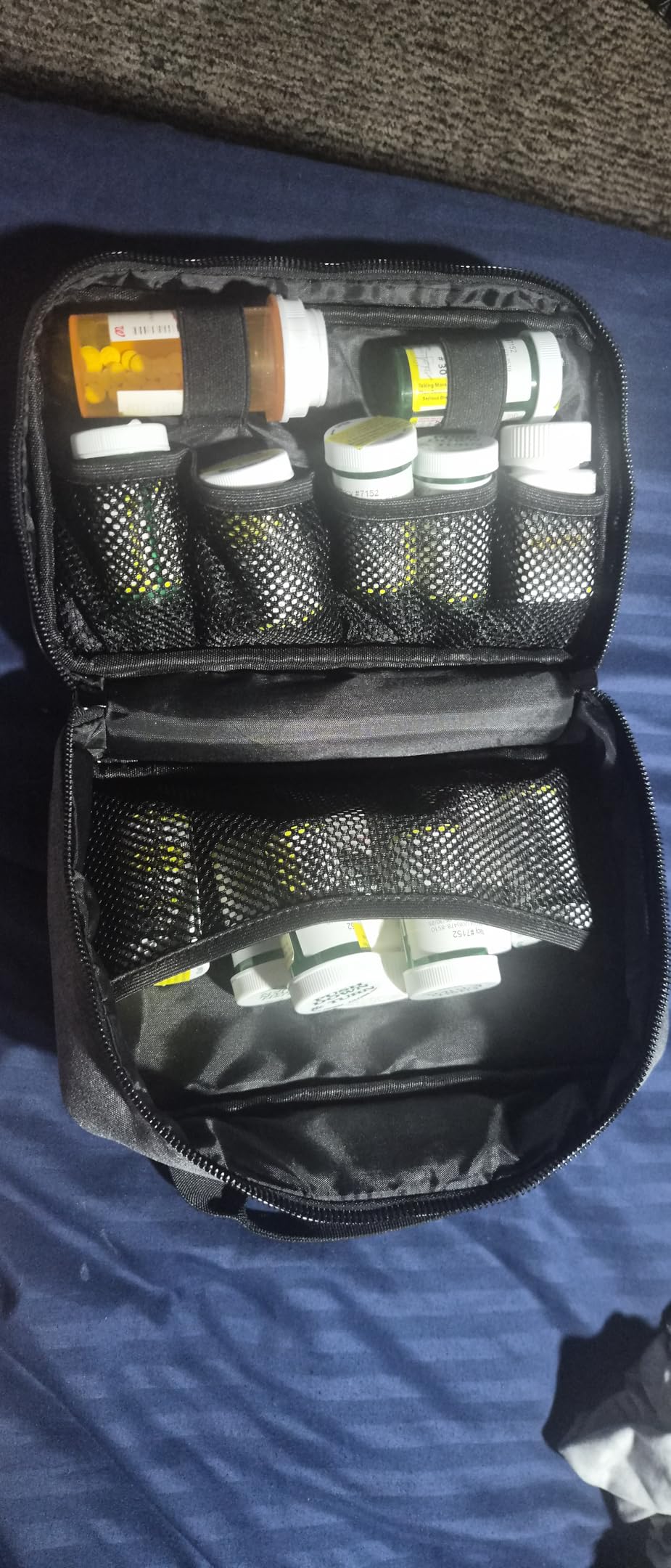 Kaddy Secure Pill Organizer Box, Storage for Bottles of Medicine or Supplements; Toiletry; Travel or Home, TSA Approved Lock (Grey) customer photo 2