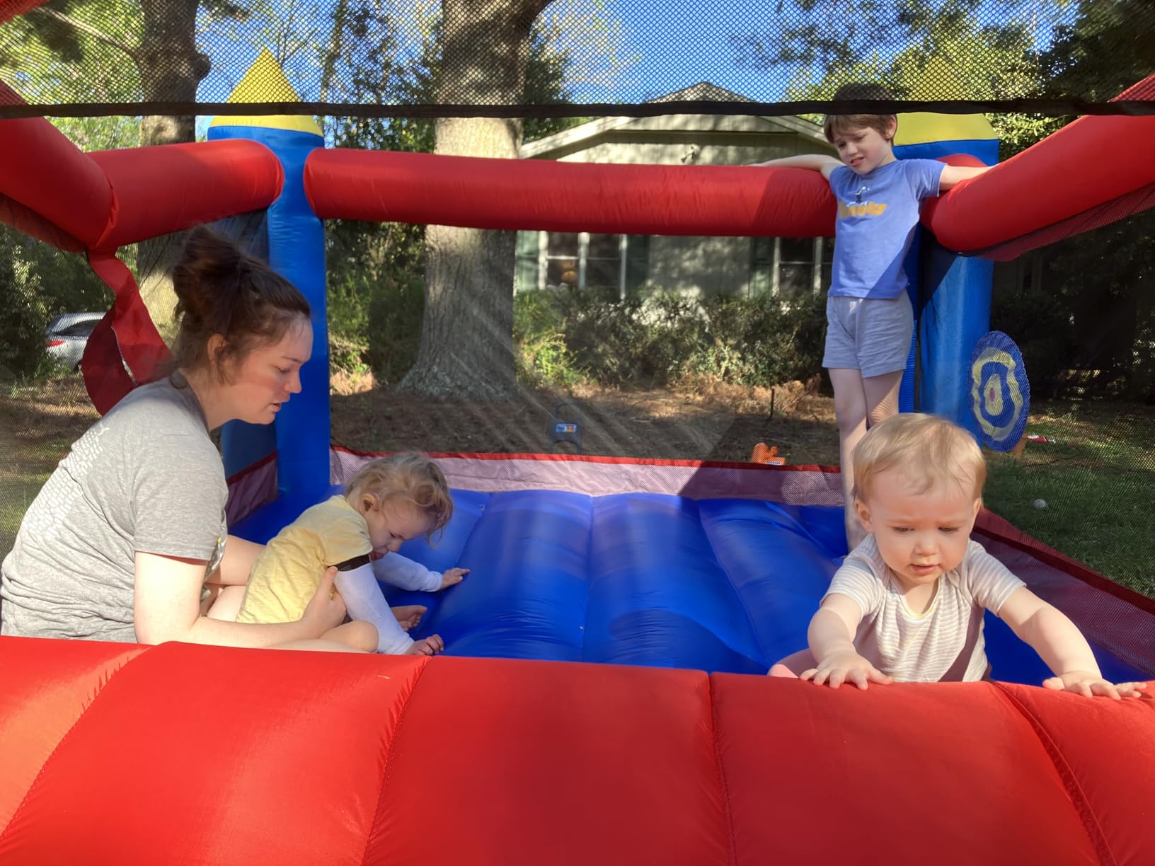 ACTION AIR [Updated Version] Bounce House, Inflatable Bouncer with Air Blower, Jumping Castle with Slide, Family Backyard Bouncy Castle, Durable Sewn with Extra Thick Material, Idea for Kids (C-9745) customer photo 1