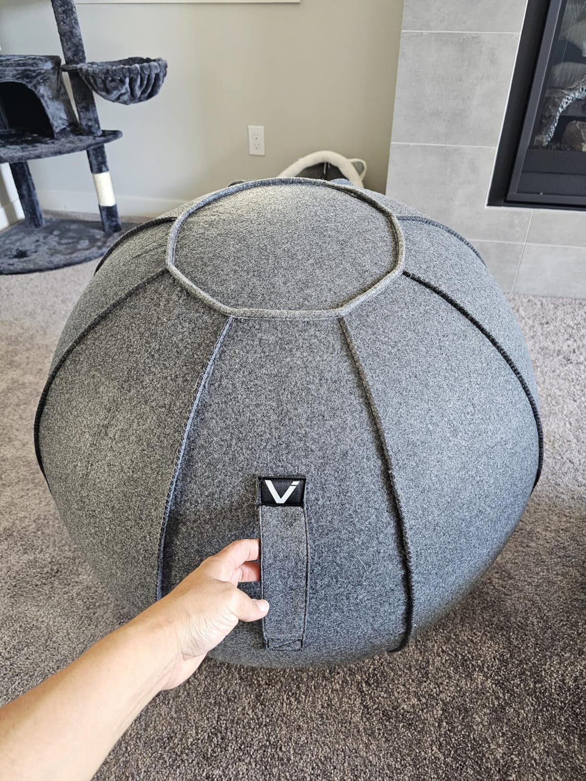 Vivora Luno Premium Ergonomic Sitting Ball Chair, Felt, Max Size (25 to 26 inches), for Home Offices, Balance Training, Yoga Ball, Posture Improvement customer photo 2