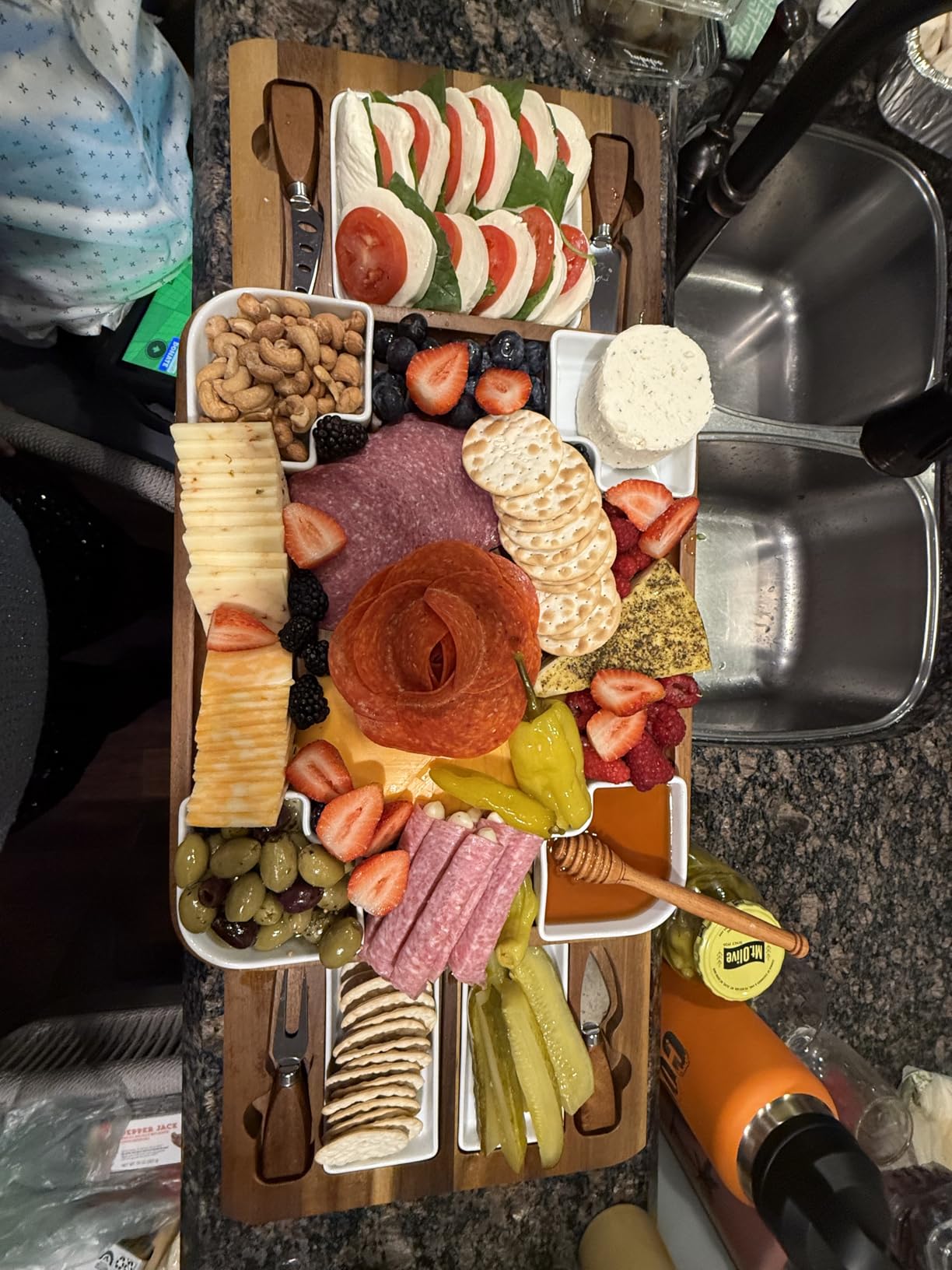 Upgraded Acacia Cheese Board Set, Square Shaped Charcuterie Set, Cheese Platter, Handcrafted Design and Stainless Steel Cutlery Set - Gift for Any Occasion No Engraving customer photo 2