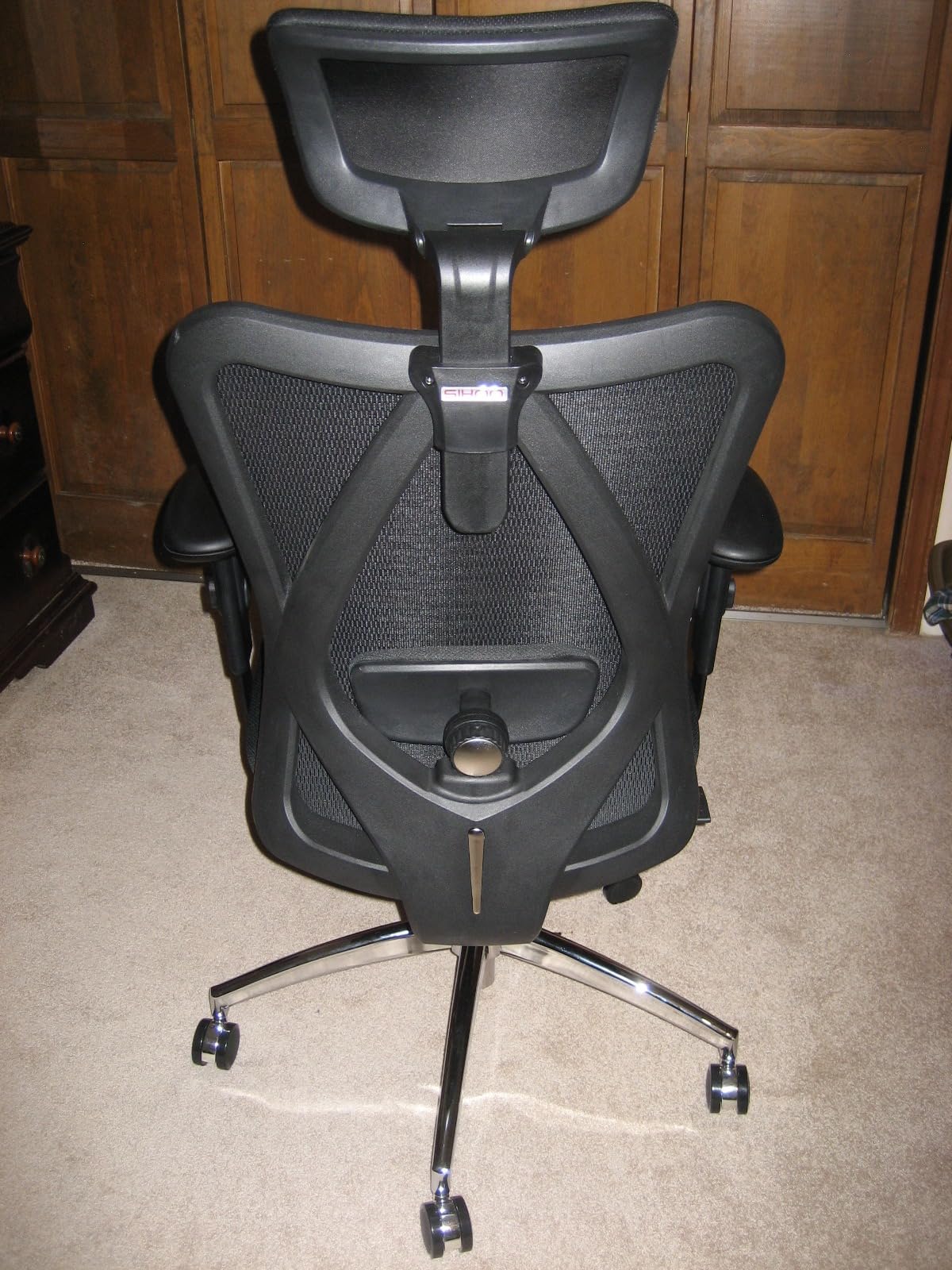 SIHOO M18 Ergonomic Office Chair, Mesh Back Desk Chair with Headrest | Adjustable Lumbar Support, Hold 330lbs Computer Chair with 2D Armrests & Wide Cushion, Tilt Lock, for Home Office - Black customer photo 2