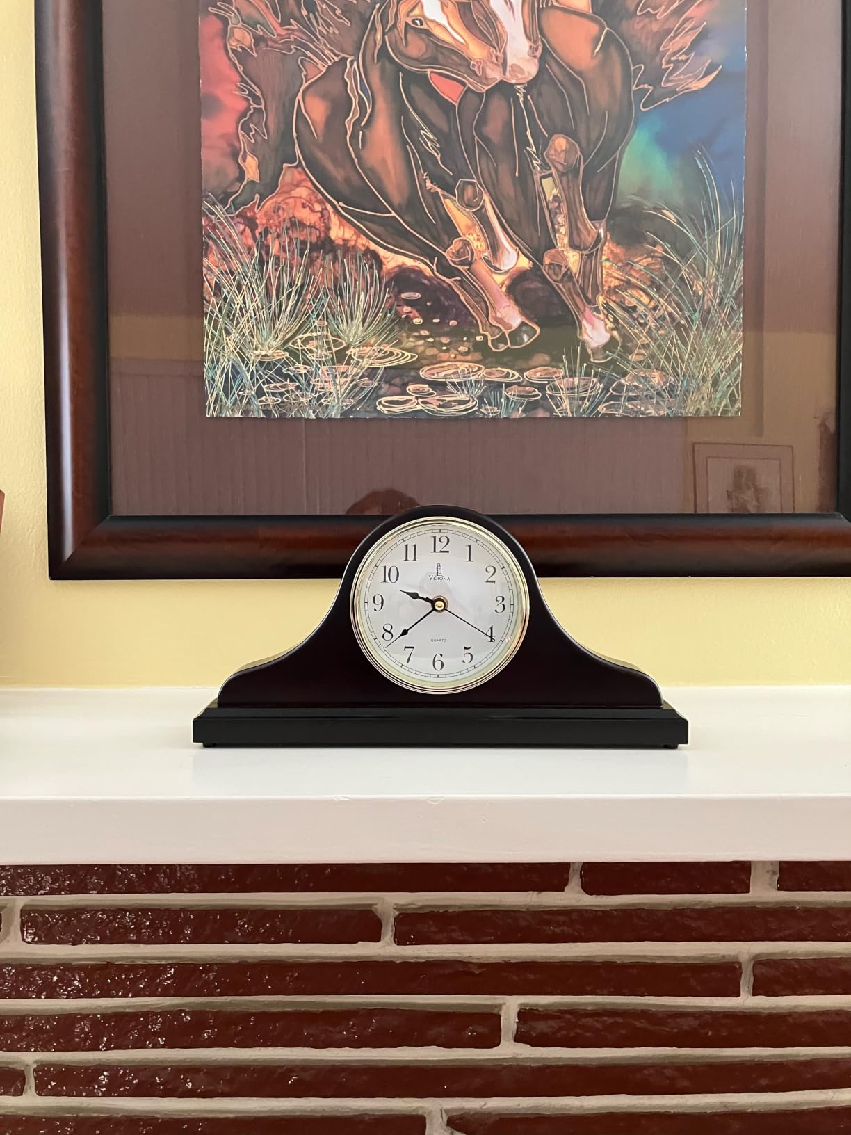 Mantel Clock for Fireplace, Solid Wood Silent Non-Chiming Mantle Clock | Battery Operated Wooden Clock 15x7.5 customer photo 1
