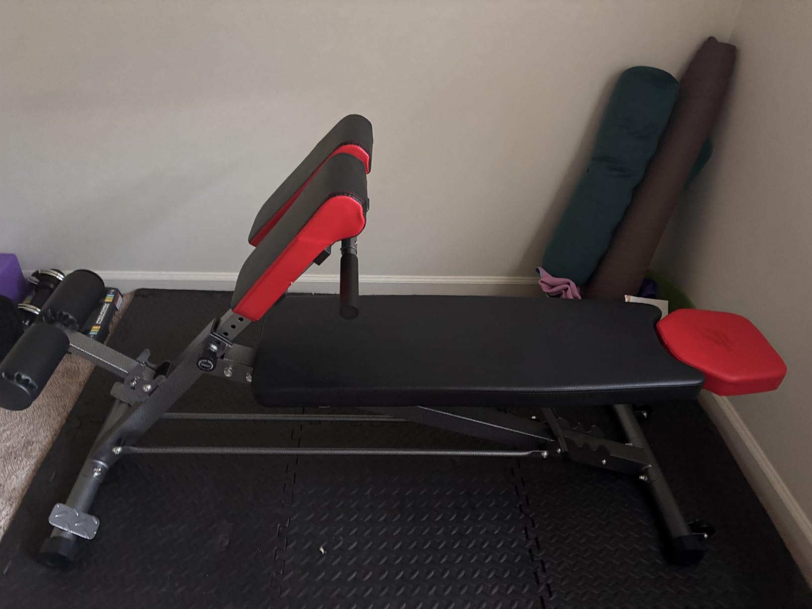 Finer Form Multi-Functional Adjustable Weight Bench and Roman Chair | 8 Back Extension Levels, Chest Press, Sit Ups, Flat Decline Settings, Sturdy Steel Frame, Thick Pad, Workout Chart Included customer photo 2