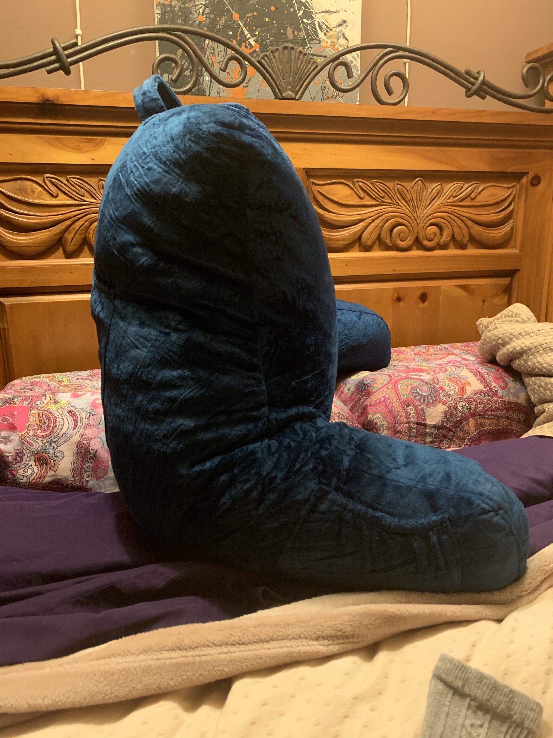 ComfortSpa Reading Pillow for Bed Adult Size, Back Rest Pillow with Arms, Pockets and Washable Cover; Use as a Back Pillow for Bed Sitting Up for Bedrest or Relief from GERD Heartburn (Large Grey) customer photo 2