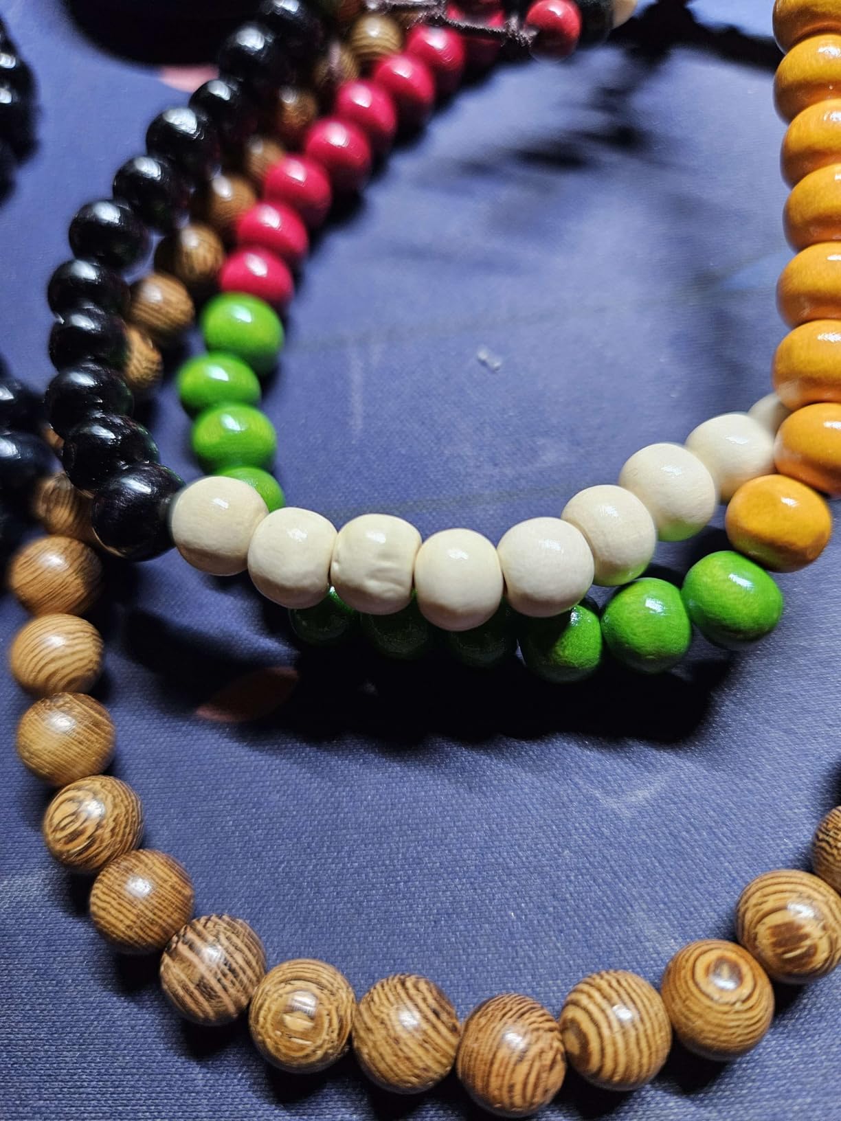 108 Mala Bead Bracelets 8MM Tibetan Buddha Wood Beaded Sandalwood Bracelets | 8Pcs Link Wrist Necklace Chain Bracelets Multilayer Buddhist Prayer Strand Bracelet Meditation Necklace Elastic Chinese Knot customer photo 1
