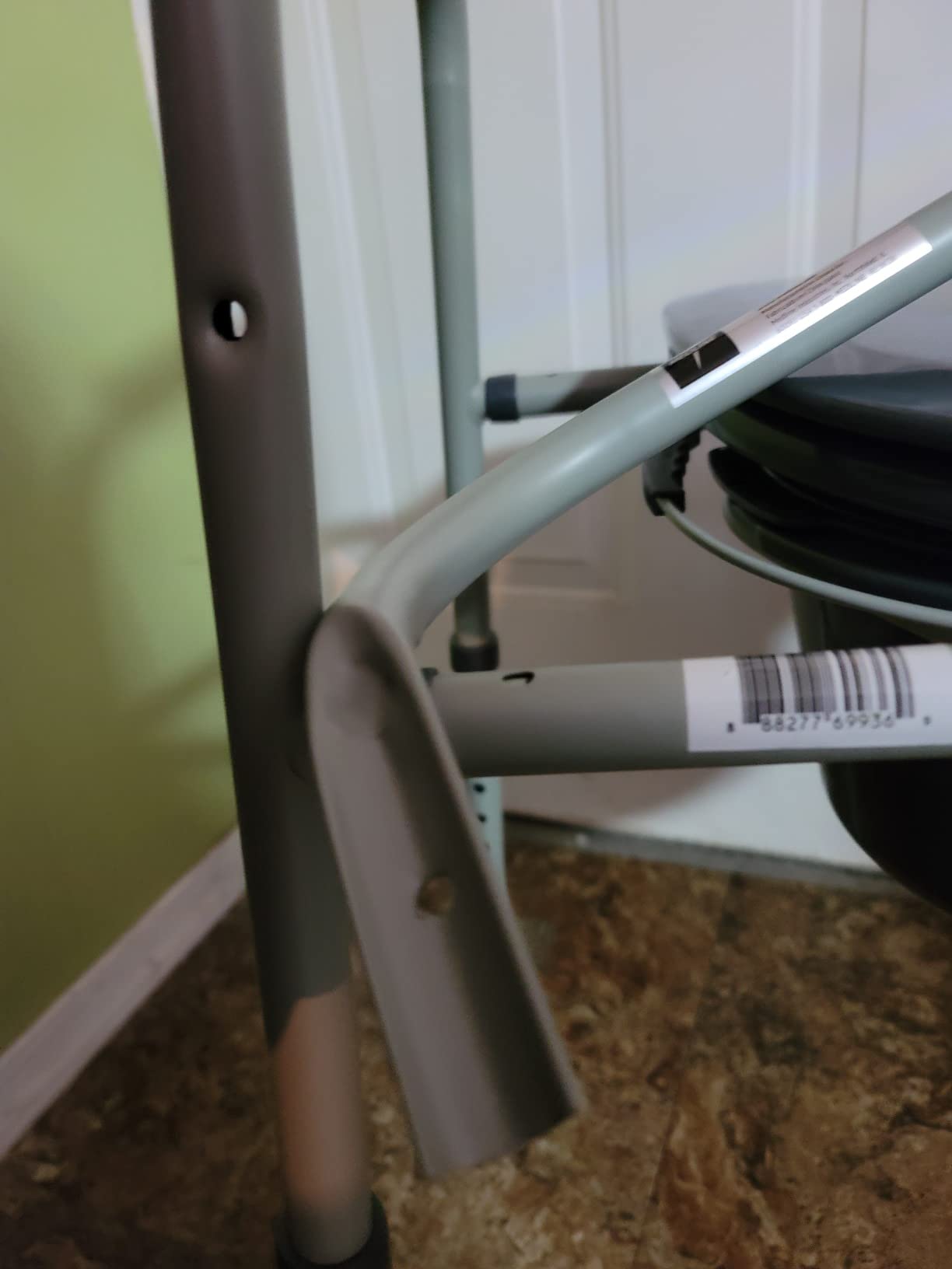 Medline 3-in-1 Steel Adjustable Bedside Commode w/ Microban Protection, Portable Bedside Toilet, 350 lb customer photo 2