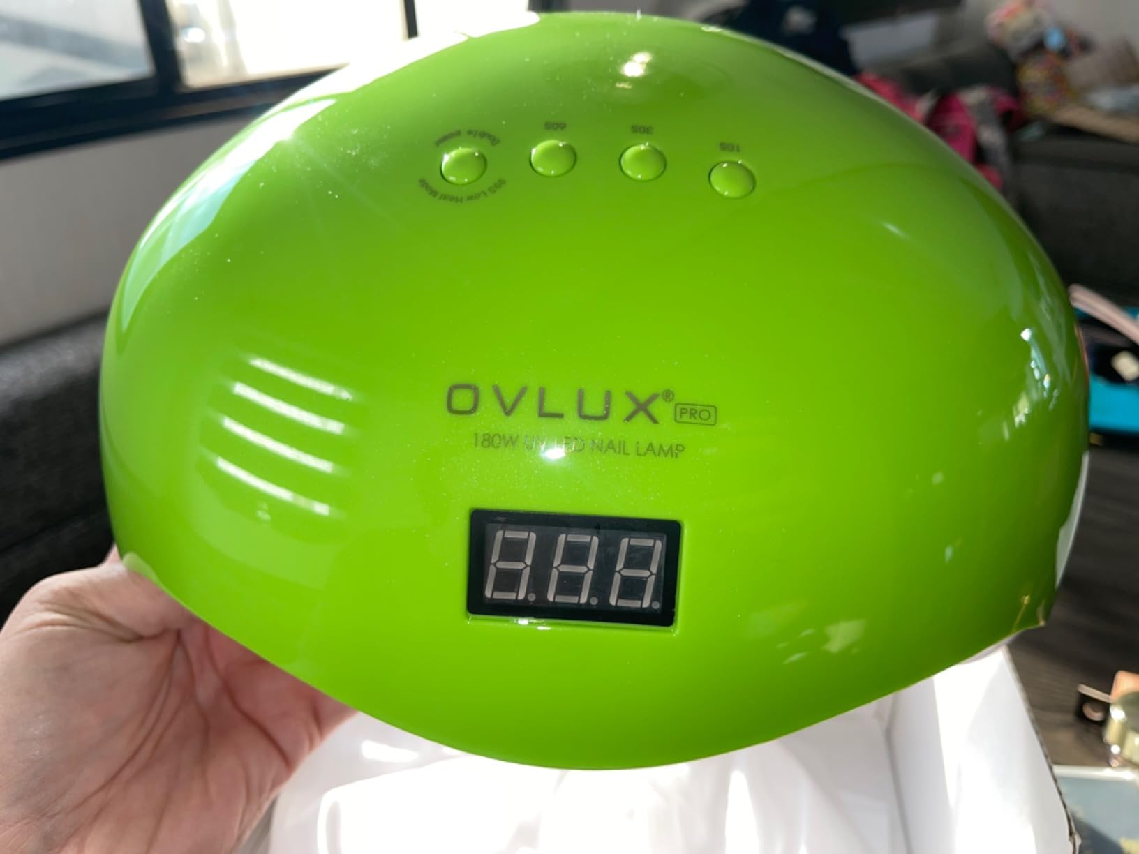 OVLUX 180W UV LED Nail Lamp Professional - Fast Gel Nail Dryer with 57 LEDs, LCD Countdown, Auto Sensor & Low Heat Mode, UV Light for Gel Nails, Salon & Home, Nail Buffer & File Set customer photo 1