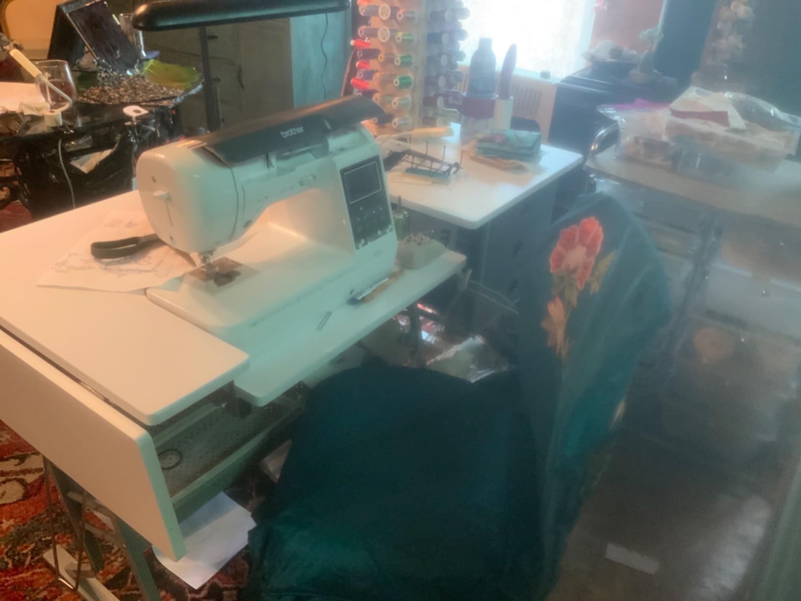 Studio Designs Eclipse Ultra Sewing Machine Craft Table Cabinet, Grey/White customer photo 2